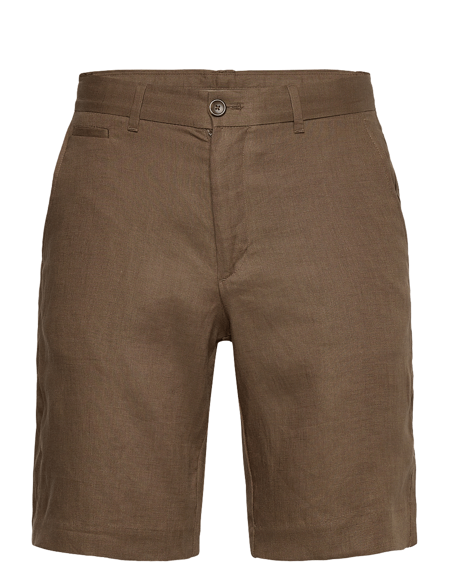 Mango - Slim-fit 100% linen bermuda shorts - linneshorts - medium green - 0