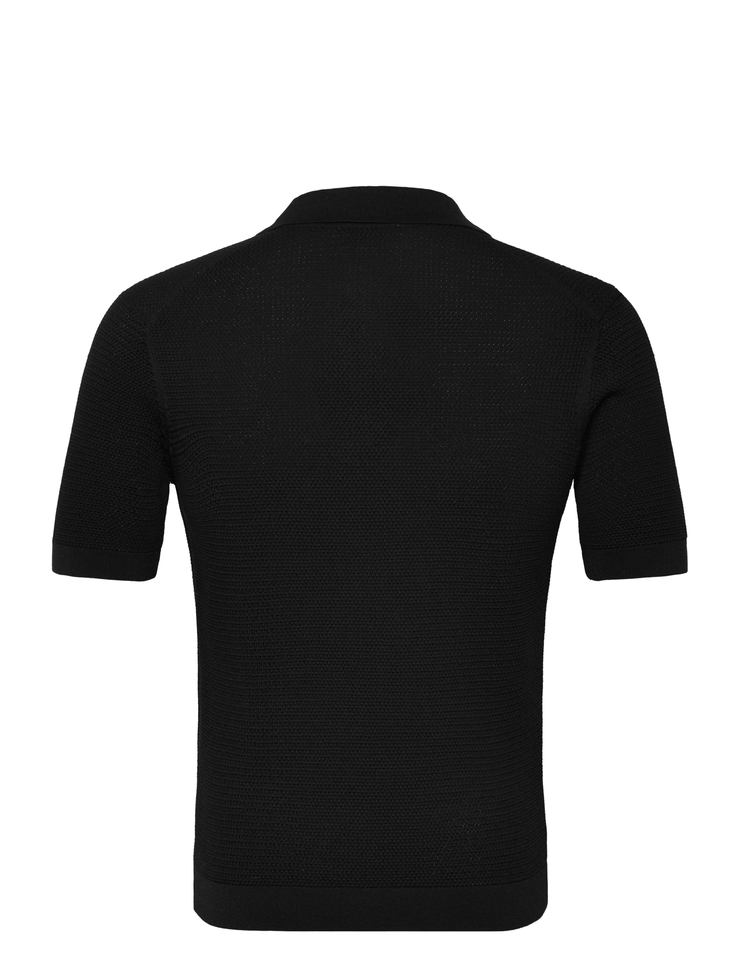 Mango - Structured fine-knit polo shirt - laveste priser - black - 1