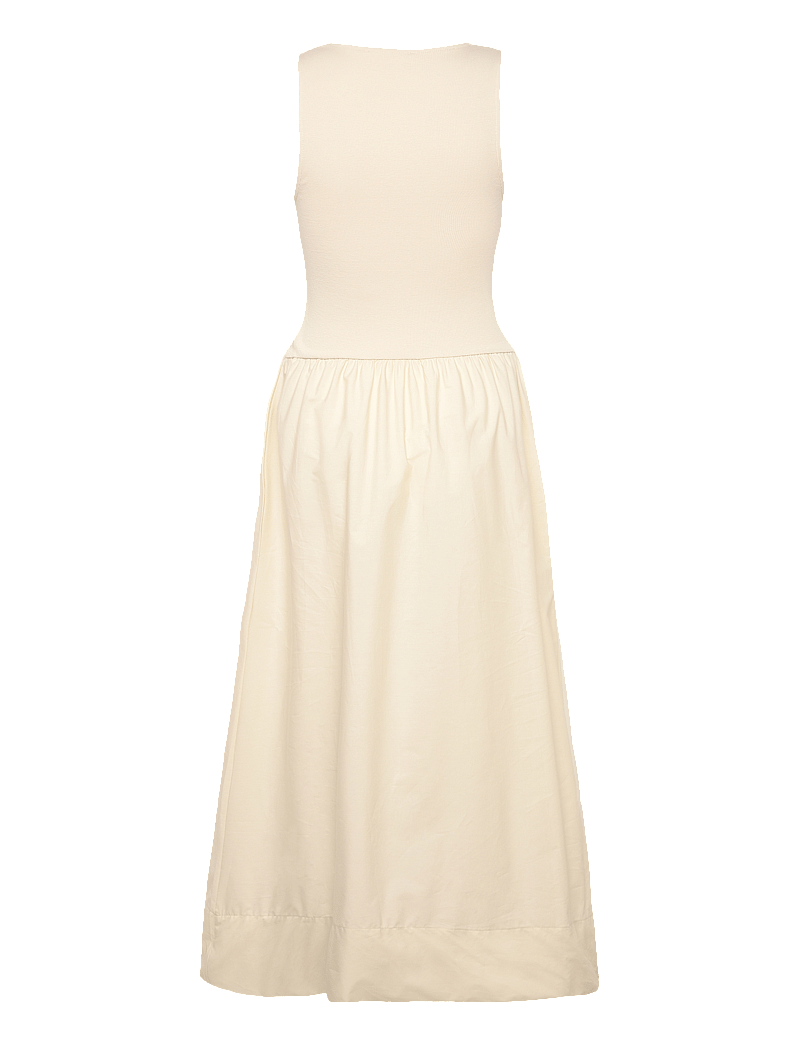 Mango - Flared dress in combined fabric - midiklänningar - light beige - 2