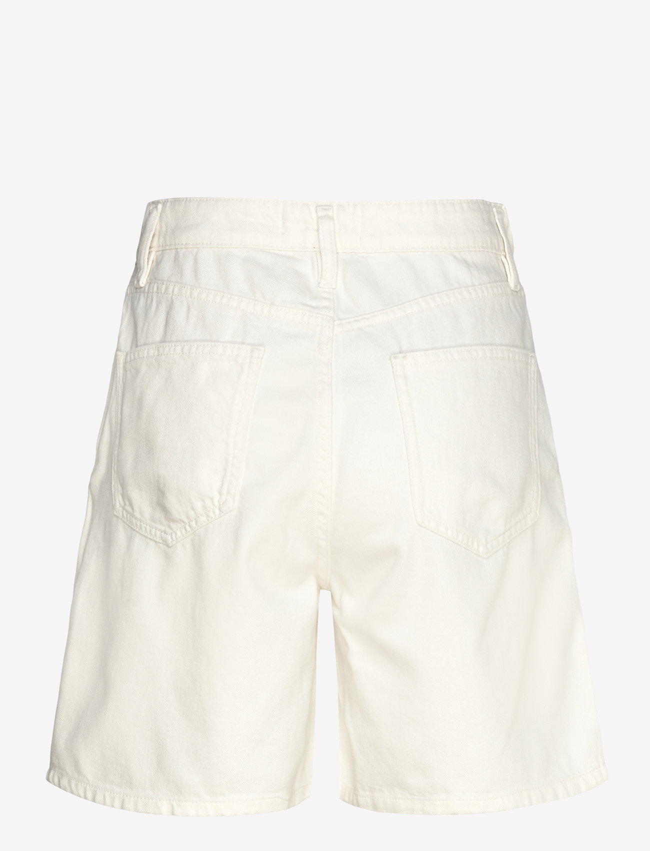 Mango - Mid-rise denim bermuda shorts with pleats - bermudashorts - natural white - 2