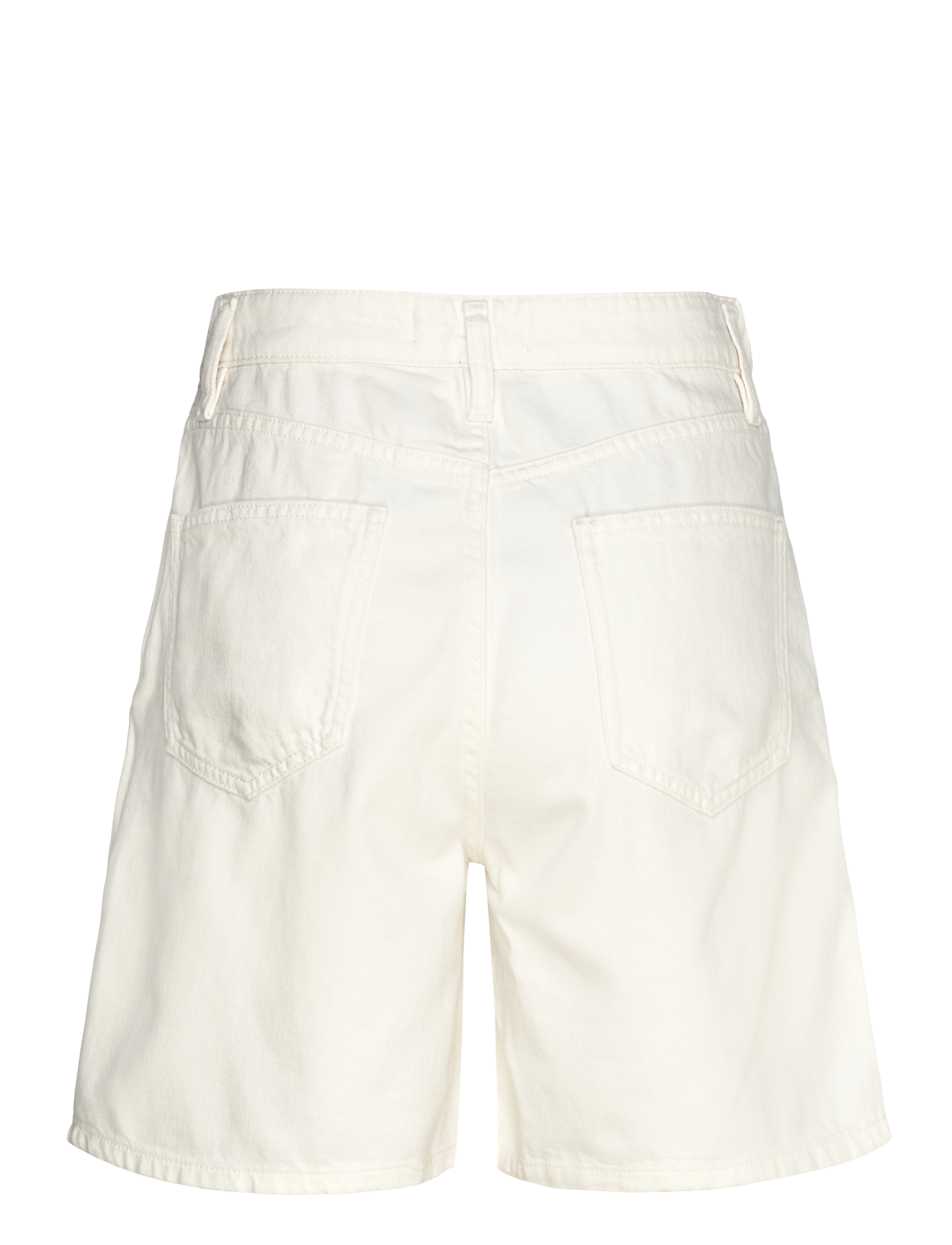 Mango - Mid-rise denim bermuda shorts with pleats - natural white - 2