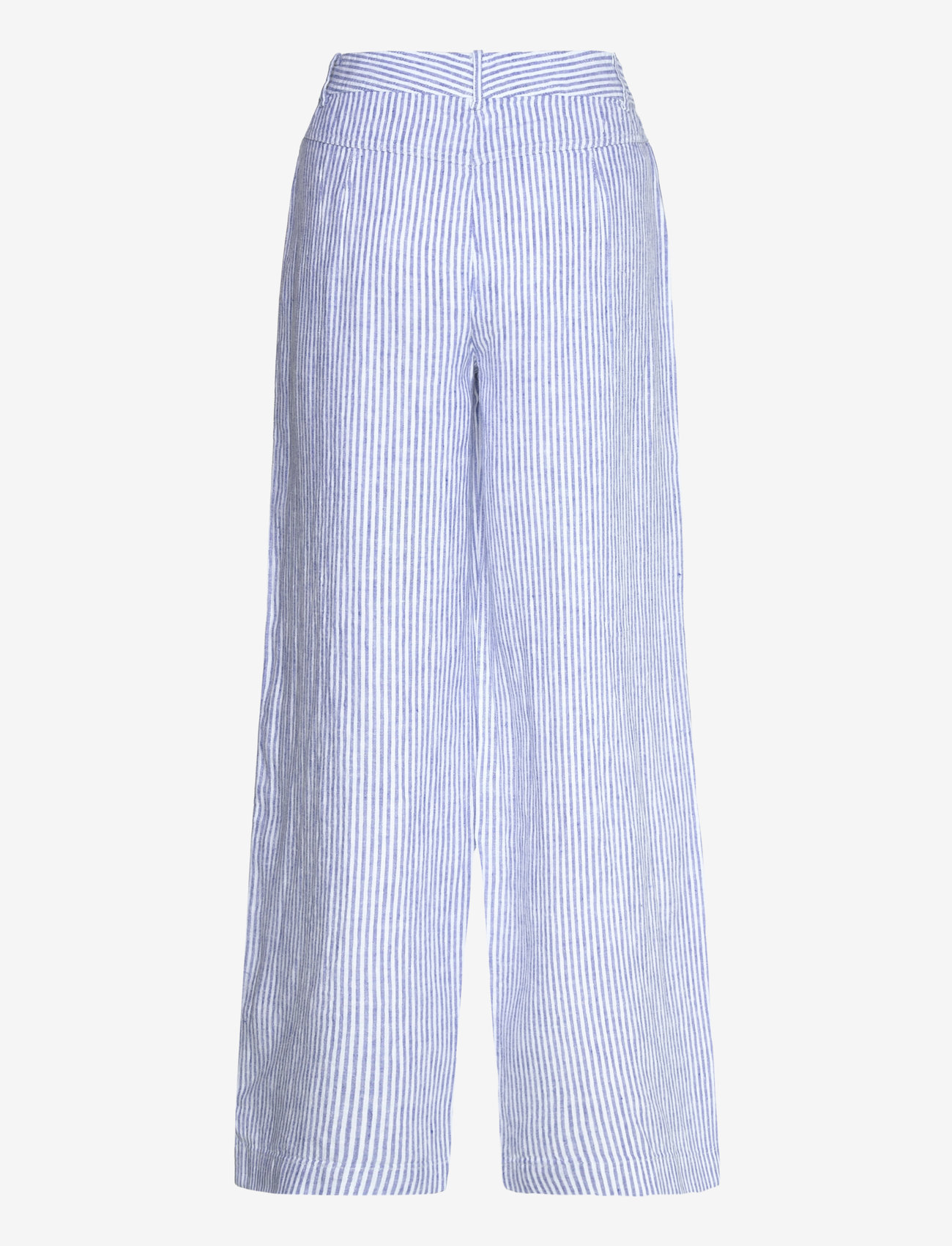 Mango - Striped linen-blend trousers - linnebyxor - medium blue - 1