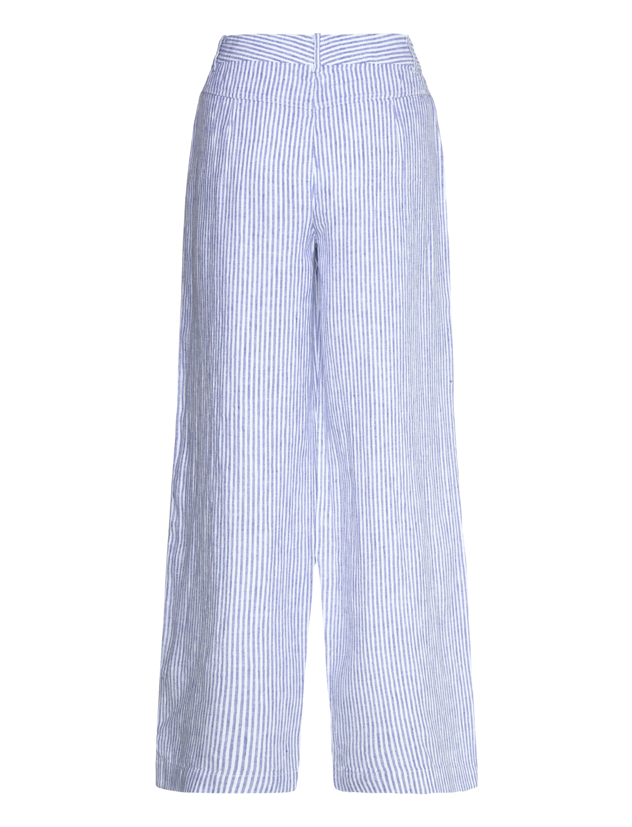 Mango - Striped linen-blend trousers - medium blue - 1