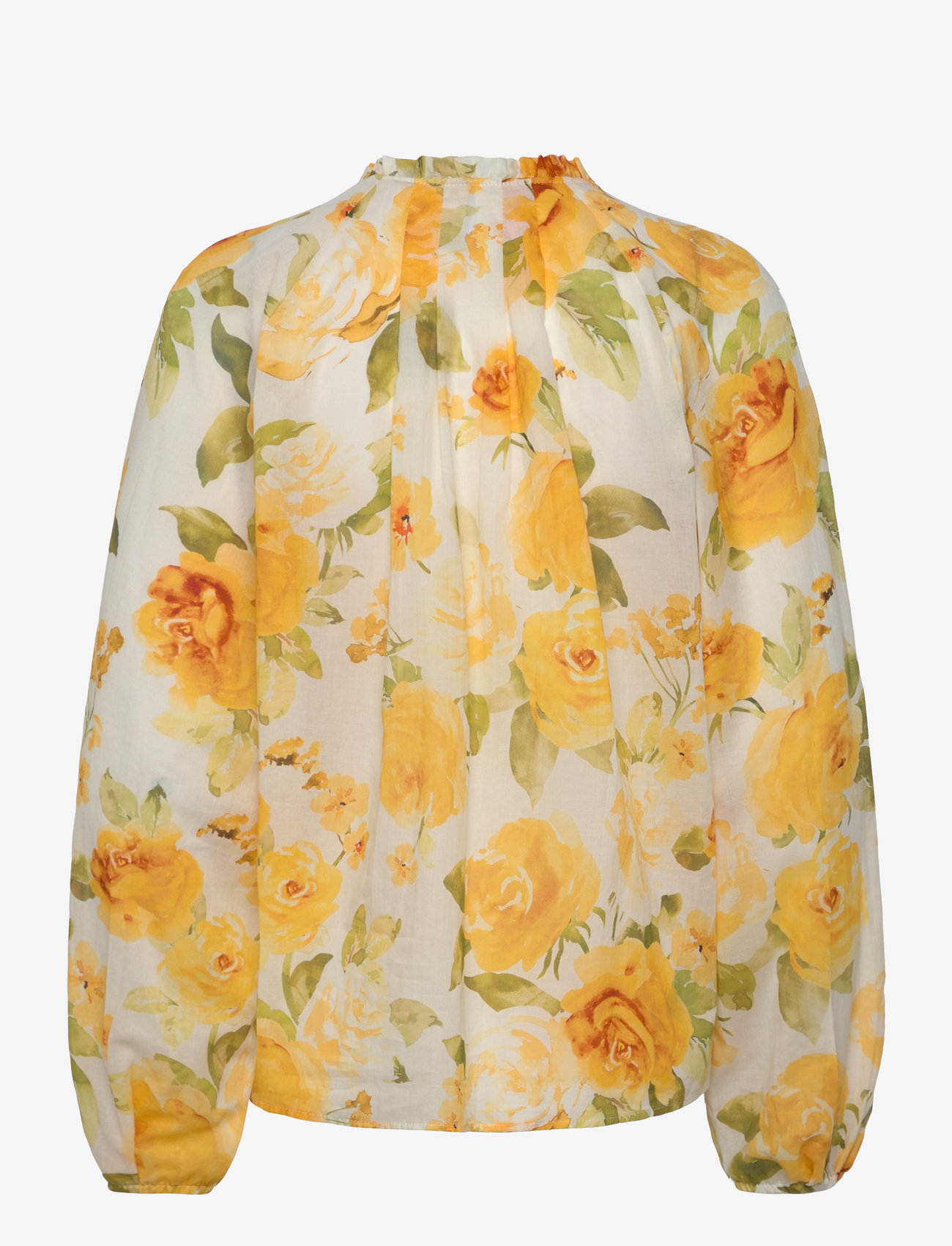Mango - Floral cotton blouse - langærmede bluser - yellow - 1