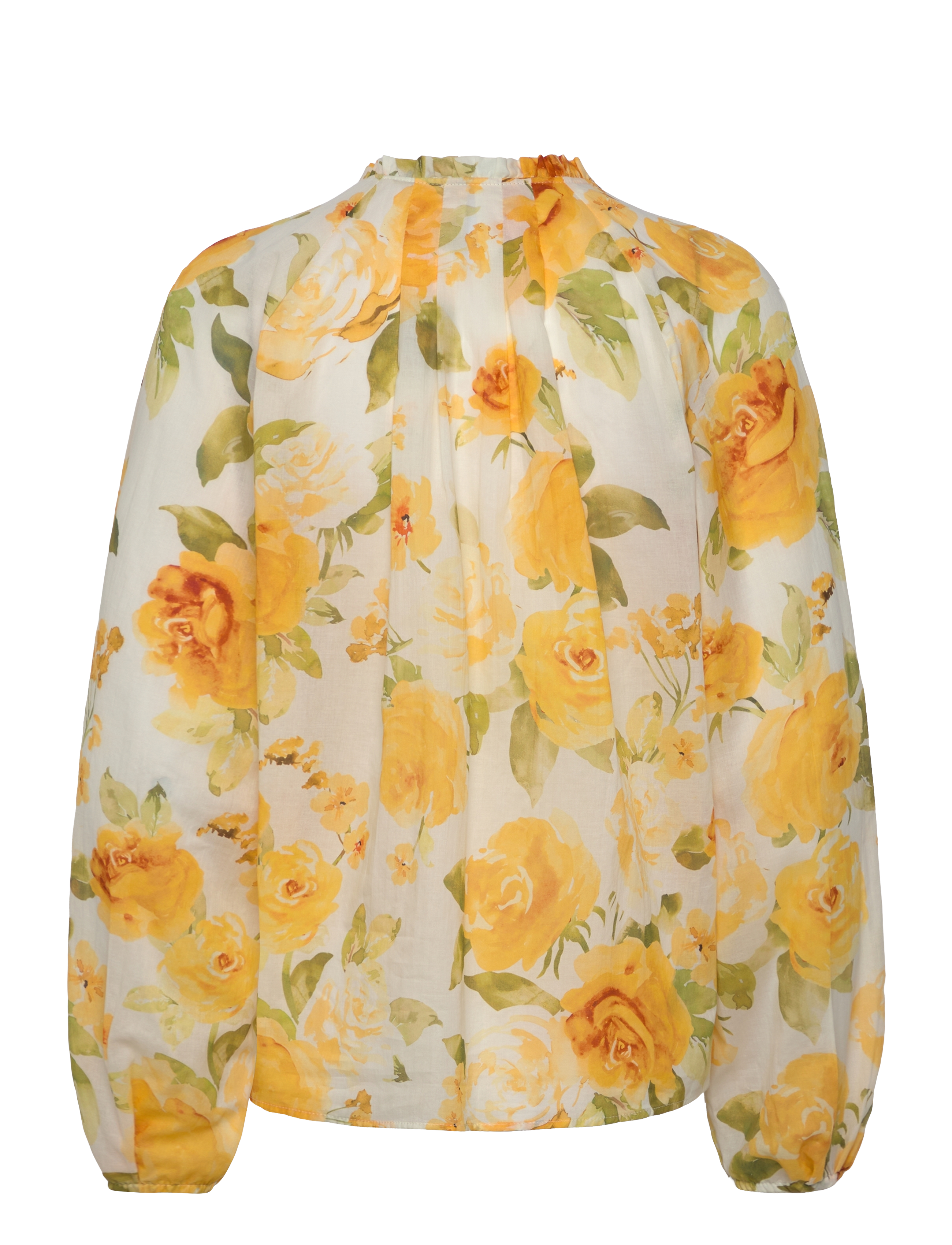Mango - Floral cotton blouse - yellow - 2