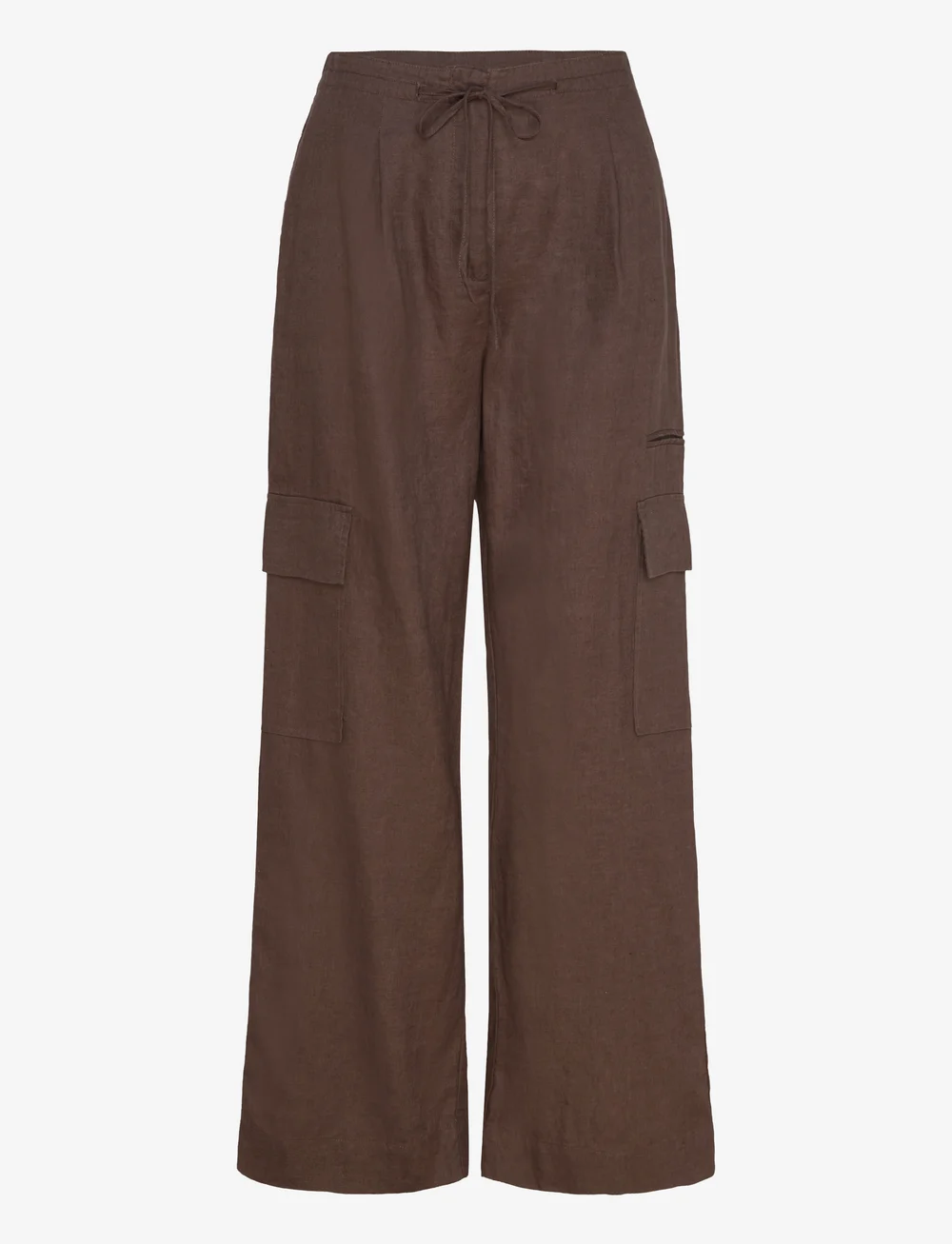 Mango - Linen cargo trousers - leinenhosen - brown - 1