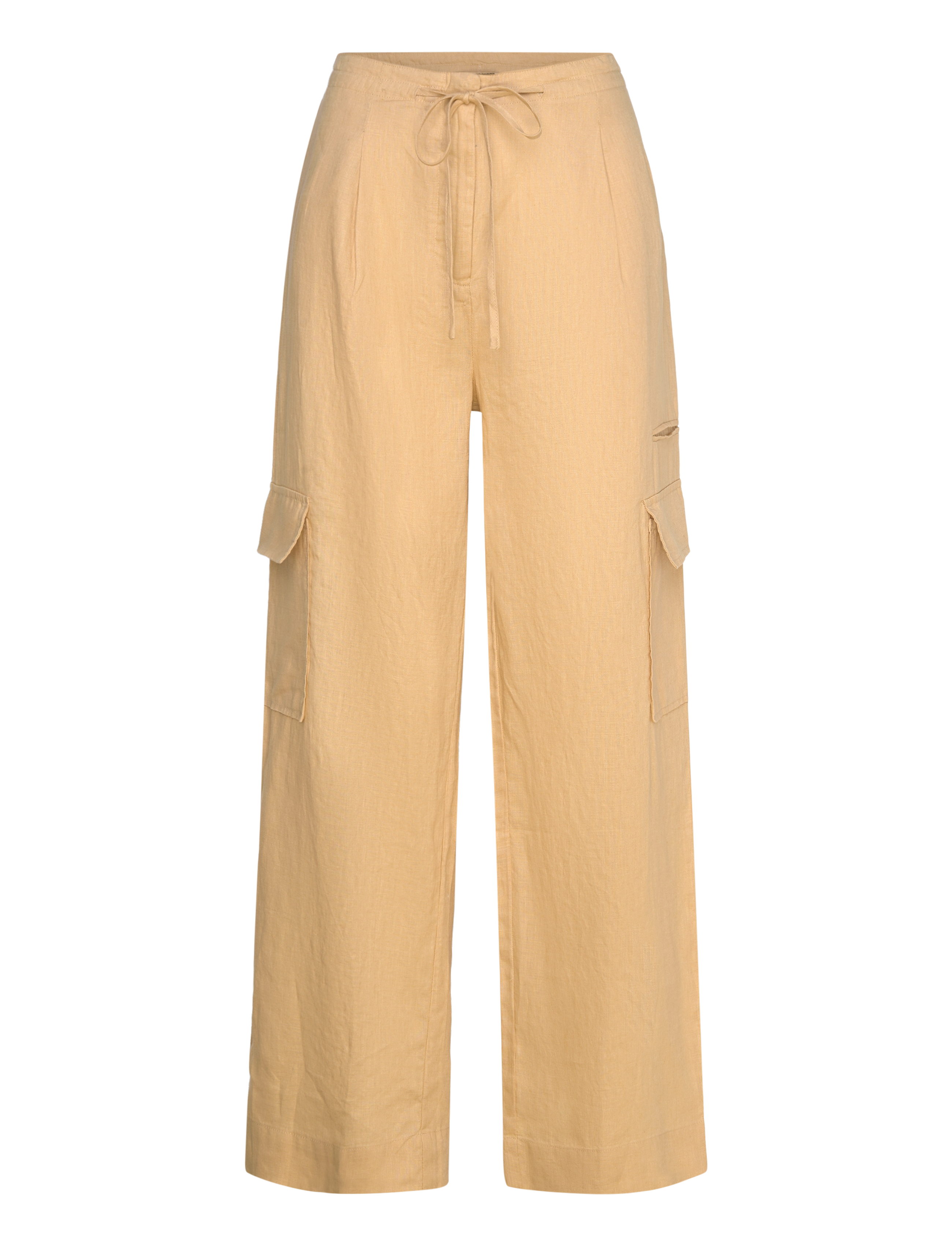 MANGO Linen Cargo Hosen Beige - 38 - Damen