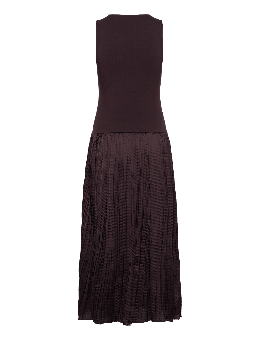Mango - Combined-fabric long dress - brown - 2