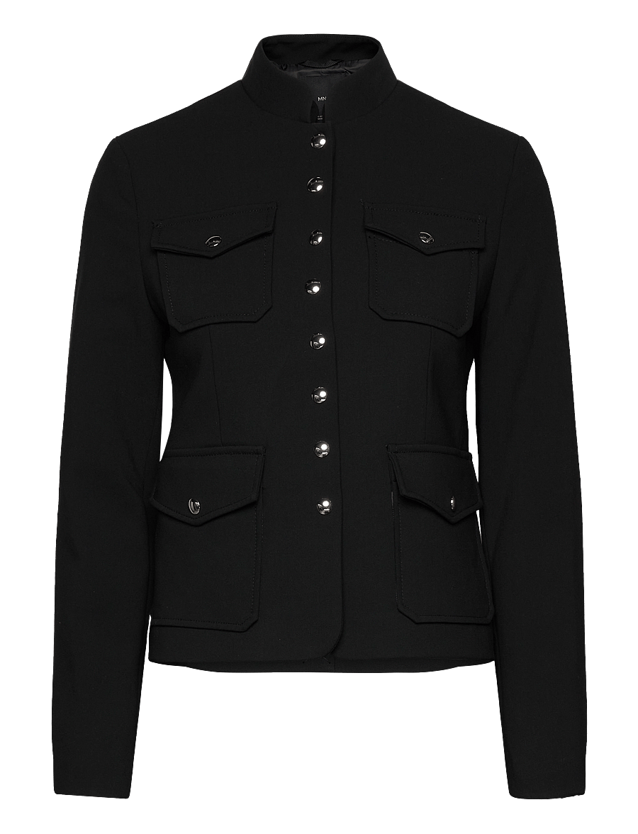 Mango - Jacket pockets with button detail - tunna jackor - black - 1