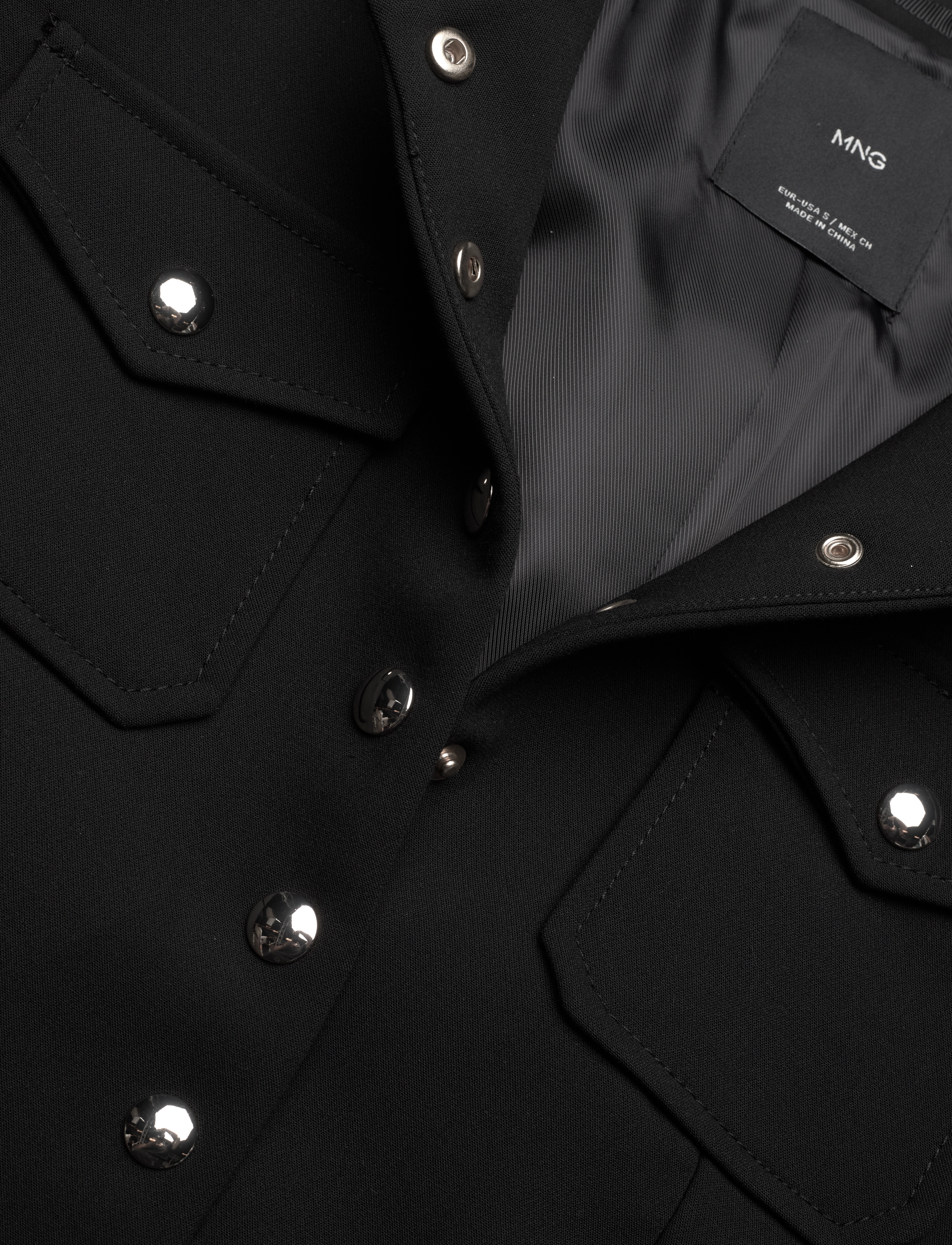 Mango - Jacket pockets with button detail - vårjakker - black - 4