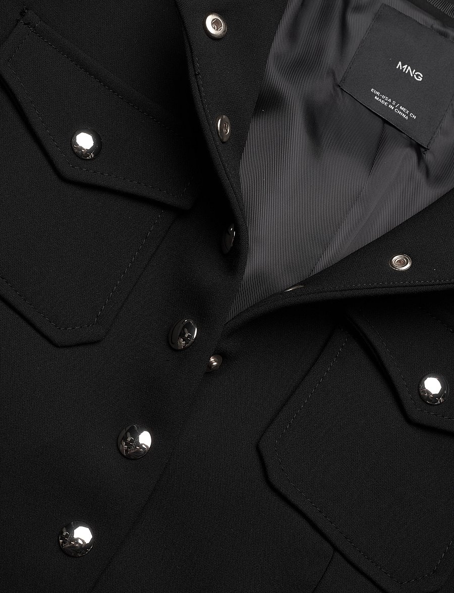 Mango - Jacket pockets with button detail - tunna jackor - black - 4