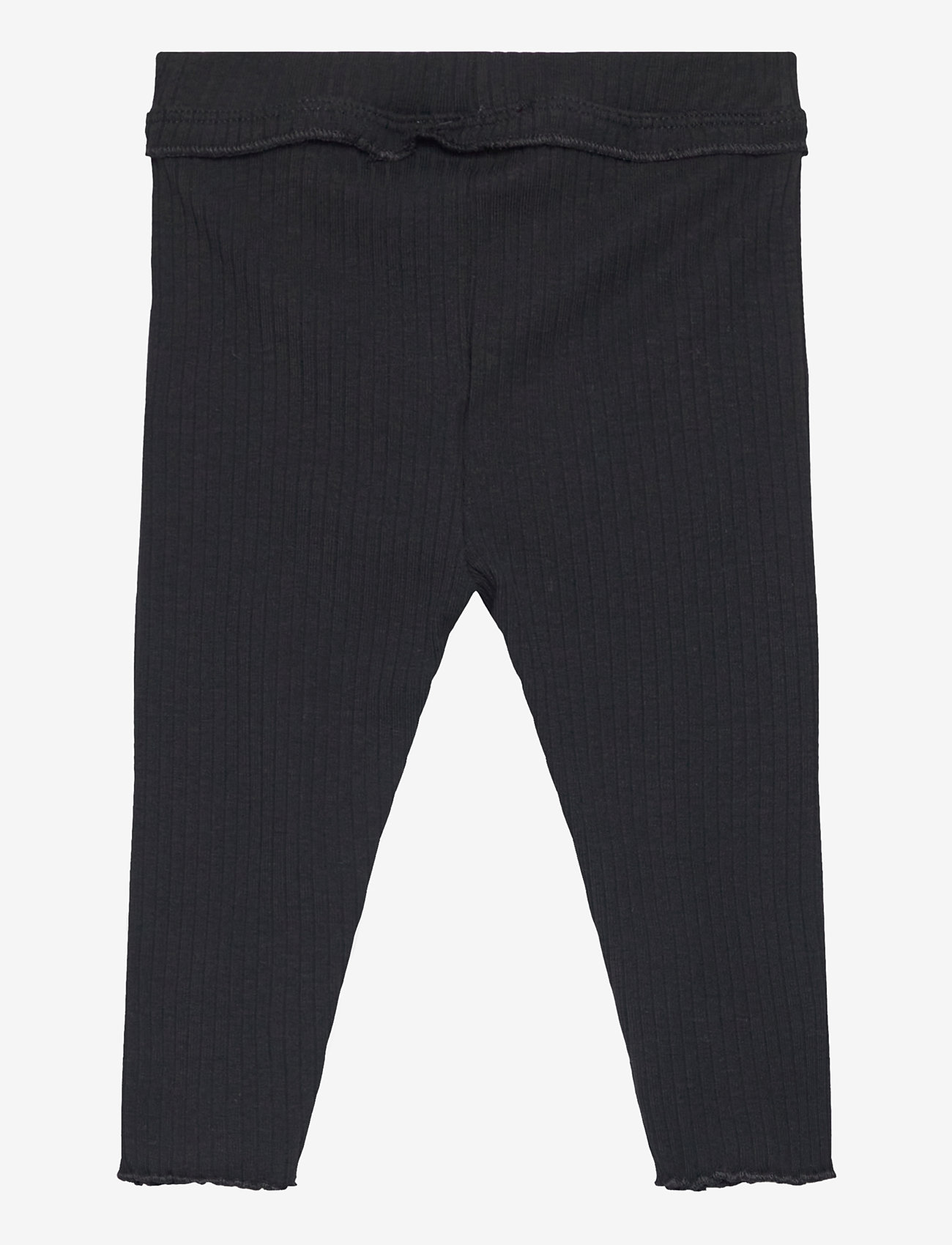 Mango - Cotton ribbed leggings - black - 1