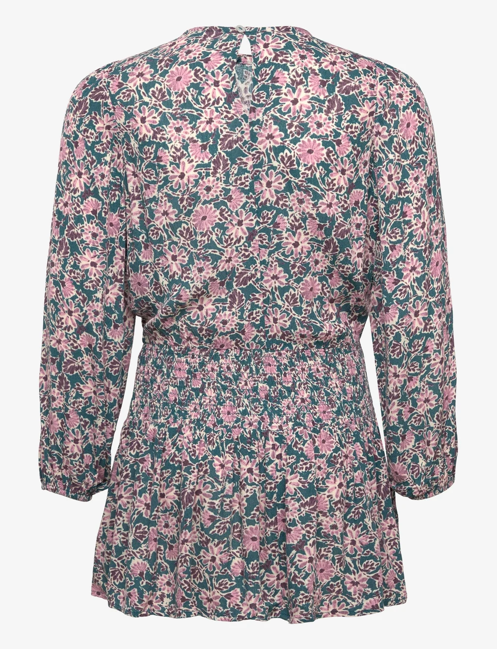 Mango - Ruched detail flower dress - långärmade vardagsklänningar - pink - 1