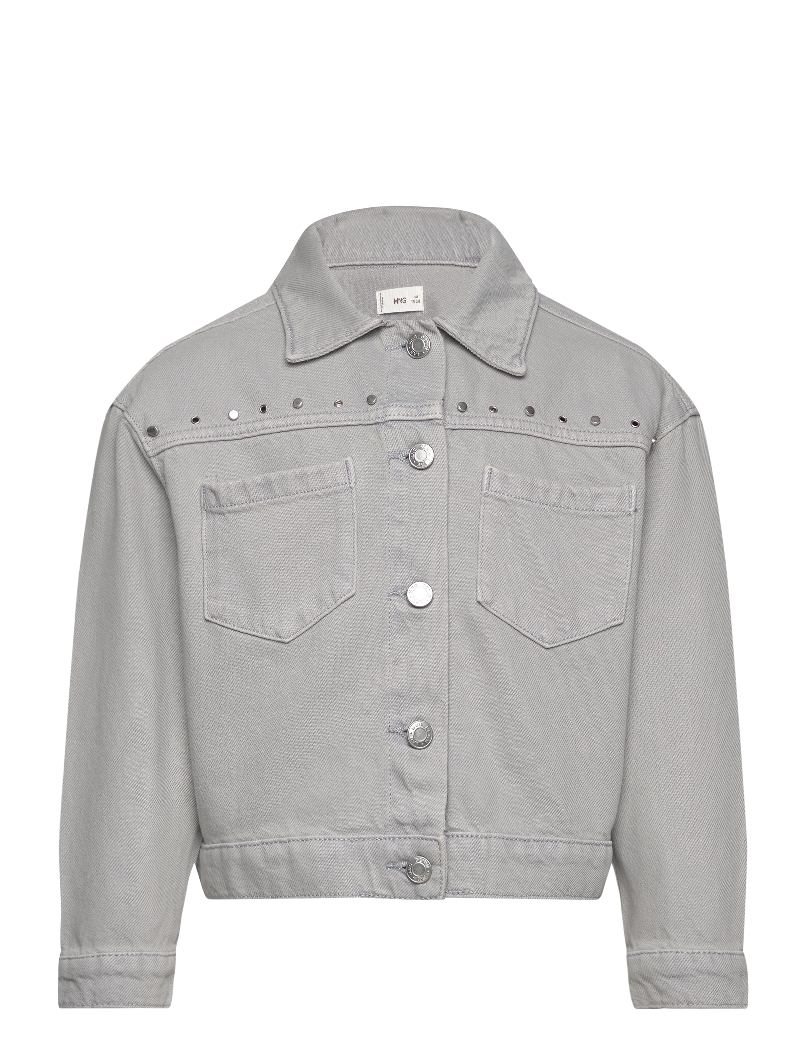 Mango - Studded denim jacket - suvised sooduspakkumised - open grey - 0