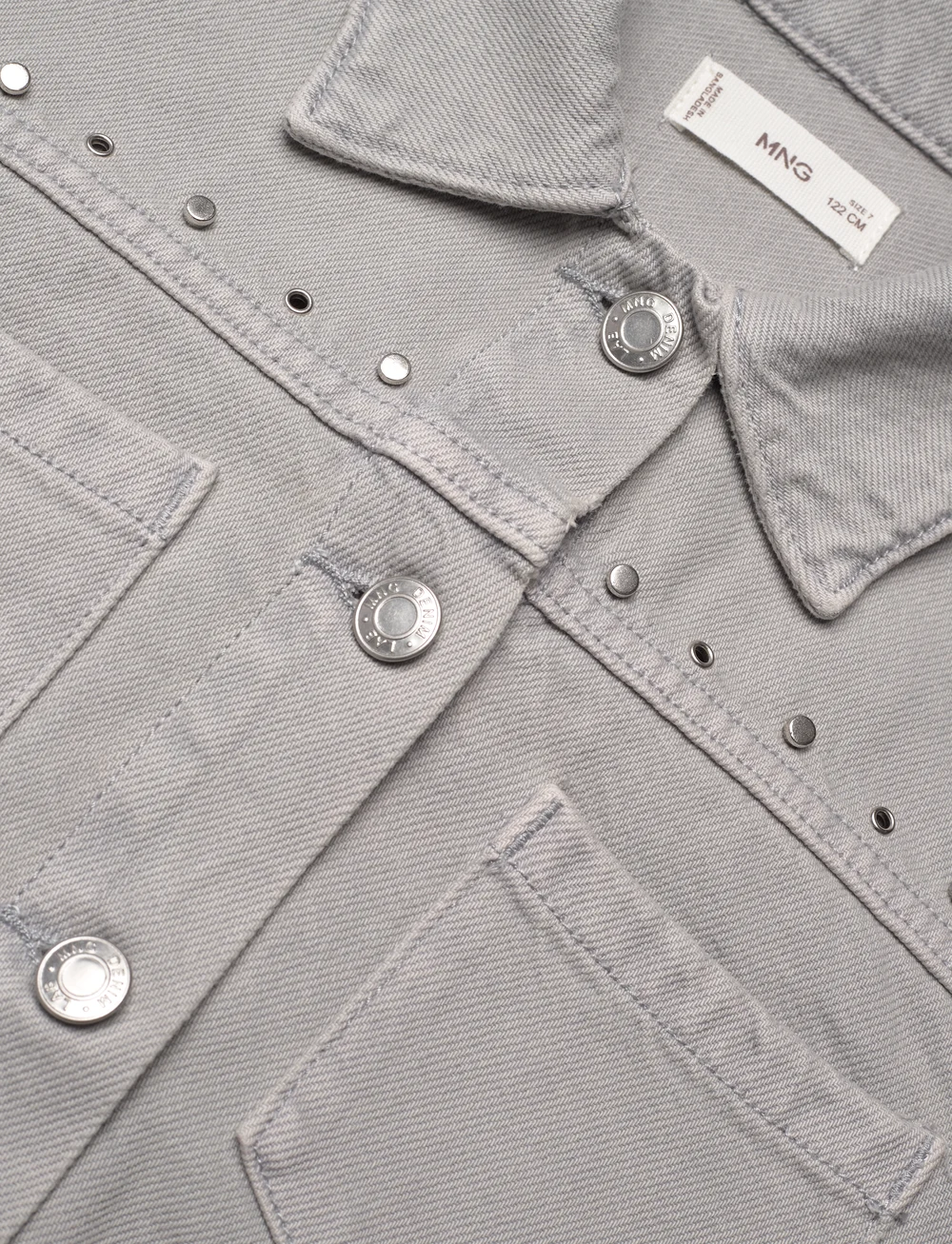 Mango - Studded denim jacket - denimjakker - open grey - 2