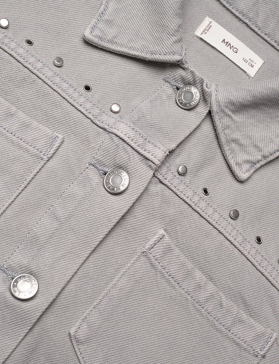 Mango - Studded denim jacket - jeansjackor - open grey - 2