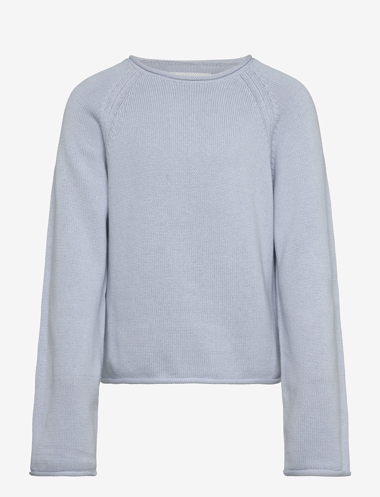 Mango - 100% cotton knitted sweater - strickmode - lt-pastel blue - 0