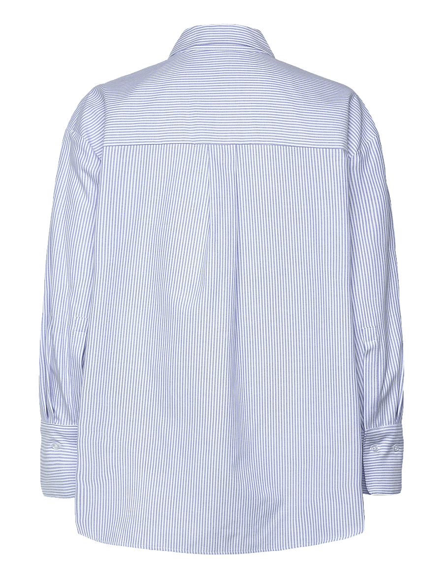 Mango - Striped cotton shirt - langärmlige hemden - lt-pastel blue - 1