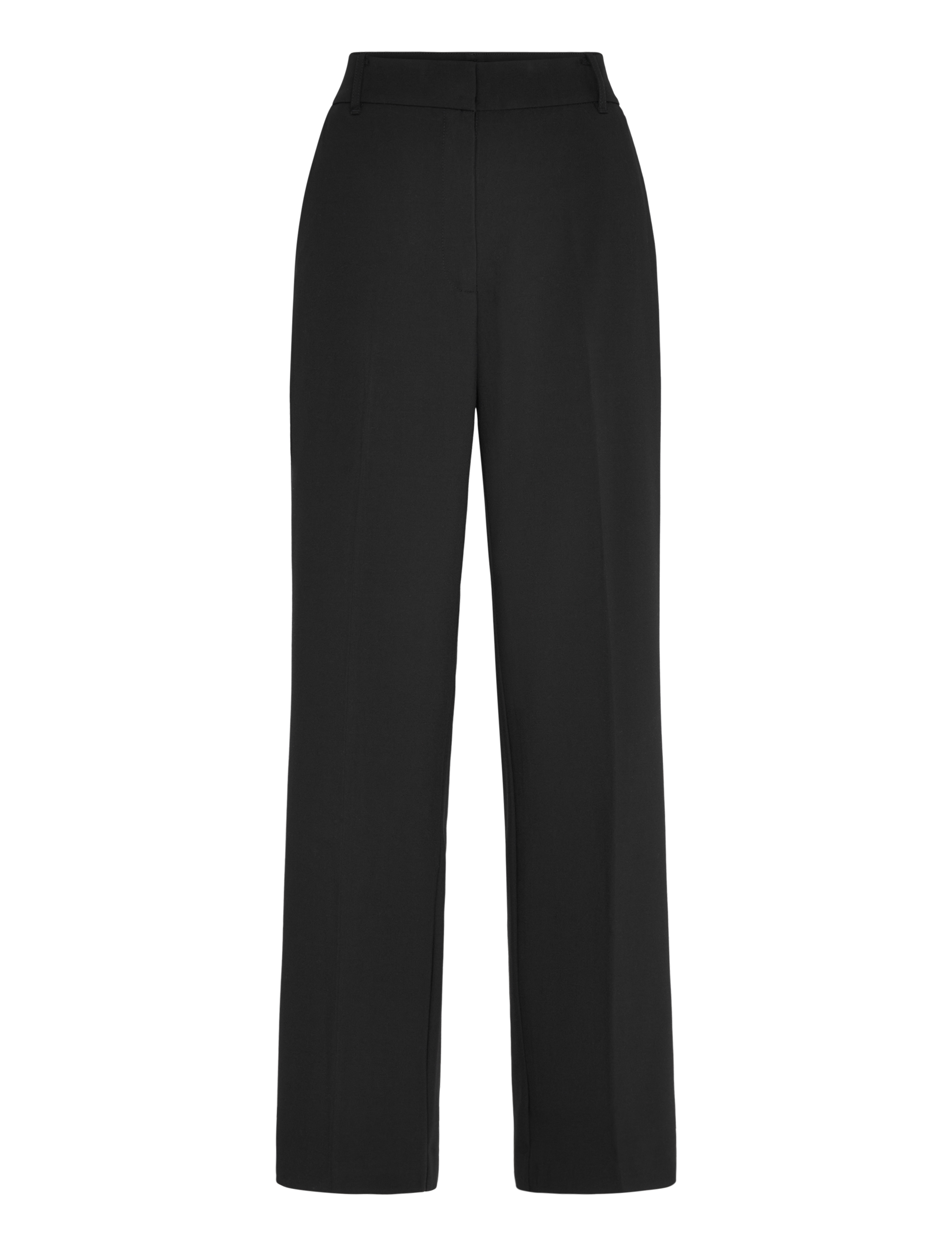 Straight mid-rise trousers - BLACK