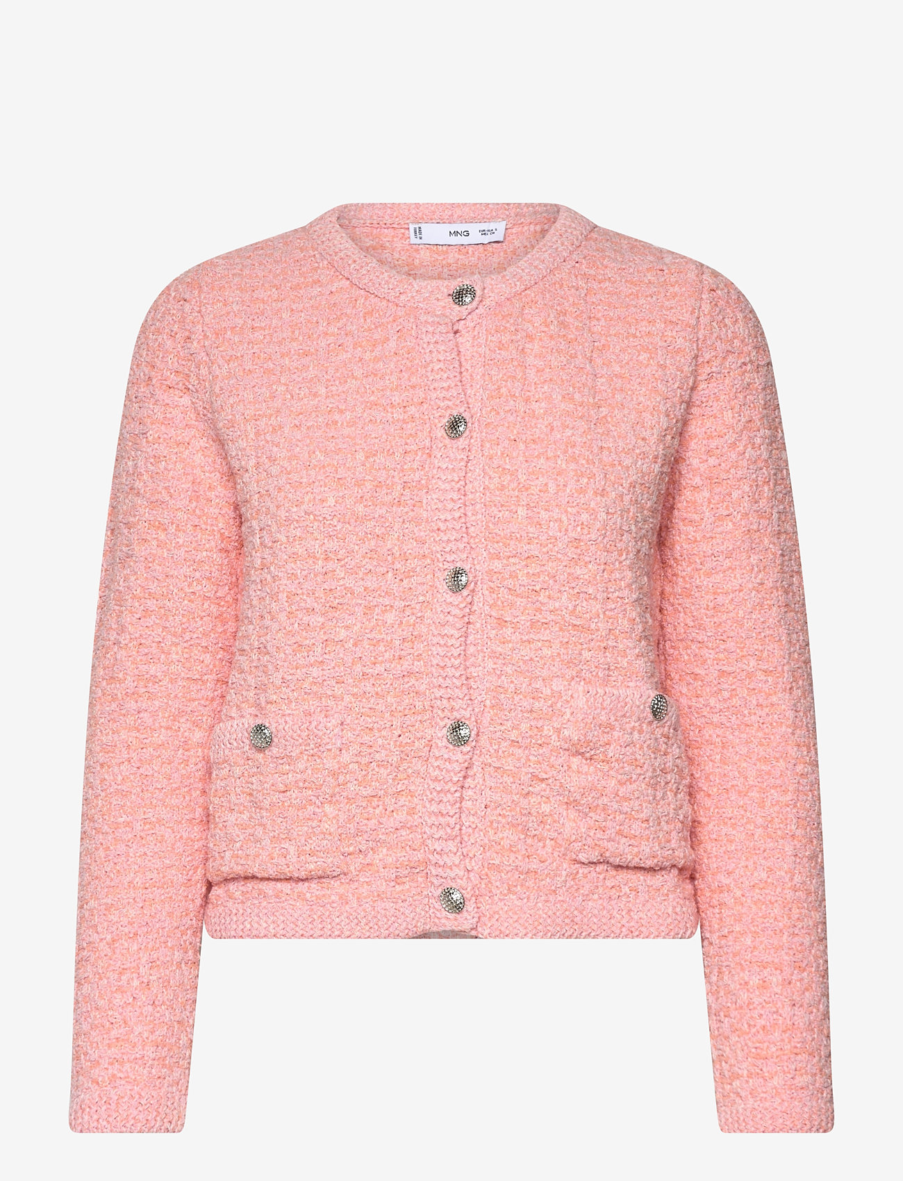 Mango - Tweed-effect jacket with jewel buttons - vårjackor - lt-pastel pink - 0