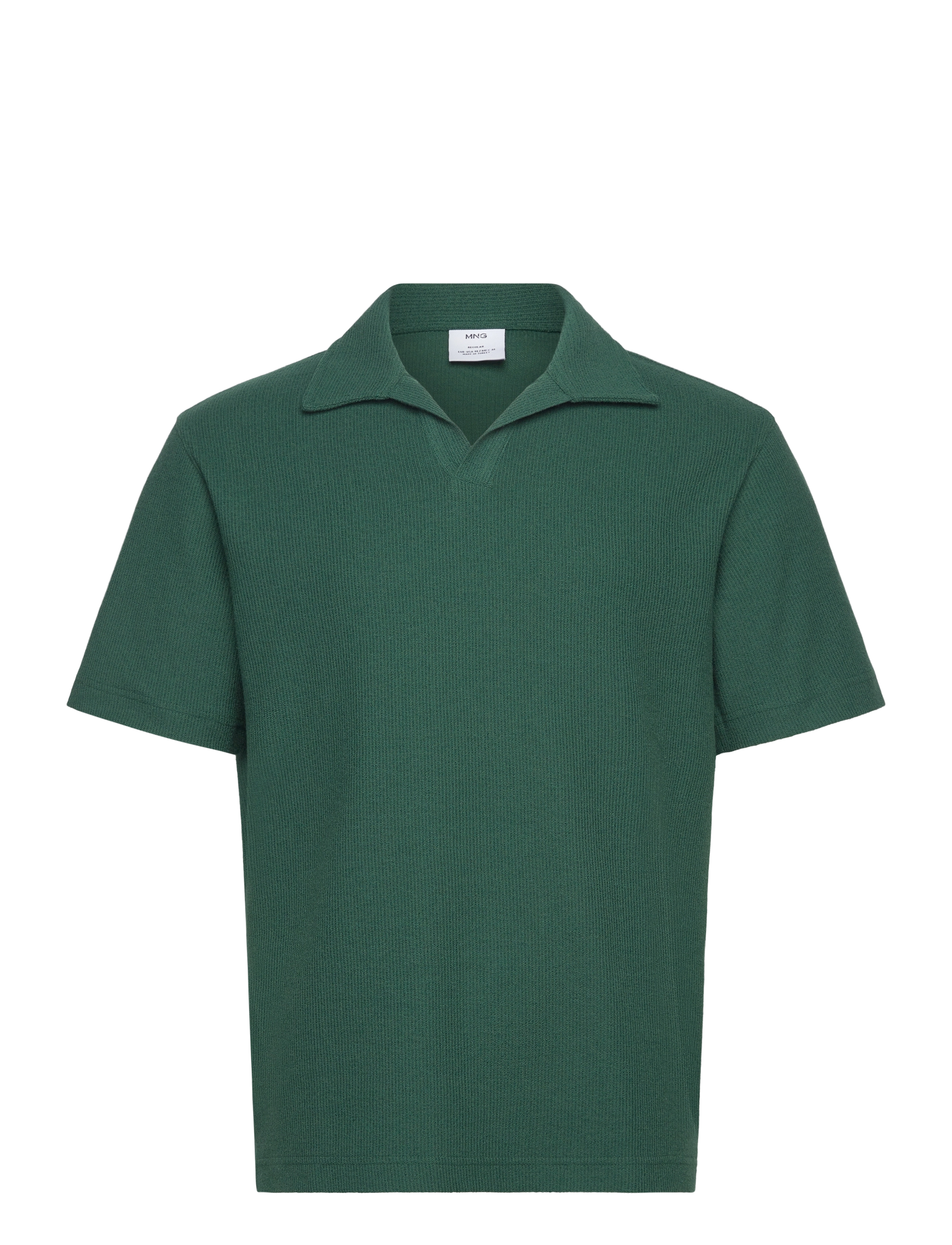 Mango Regular-Fit Textured Polo Shirt, XL, T-shirts, Grün - Short-sleeved, Kinder