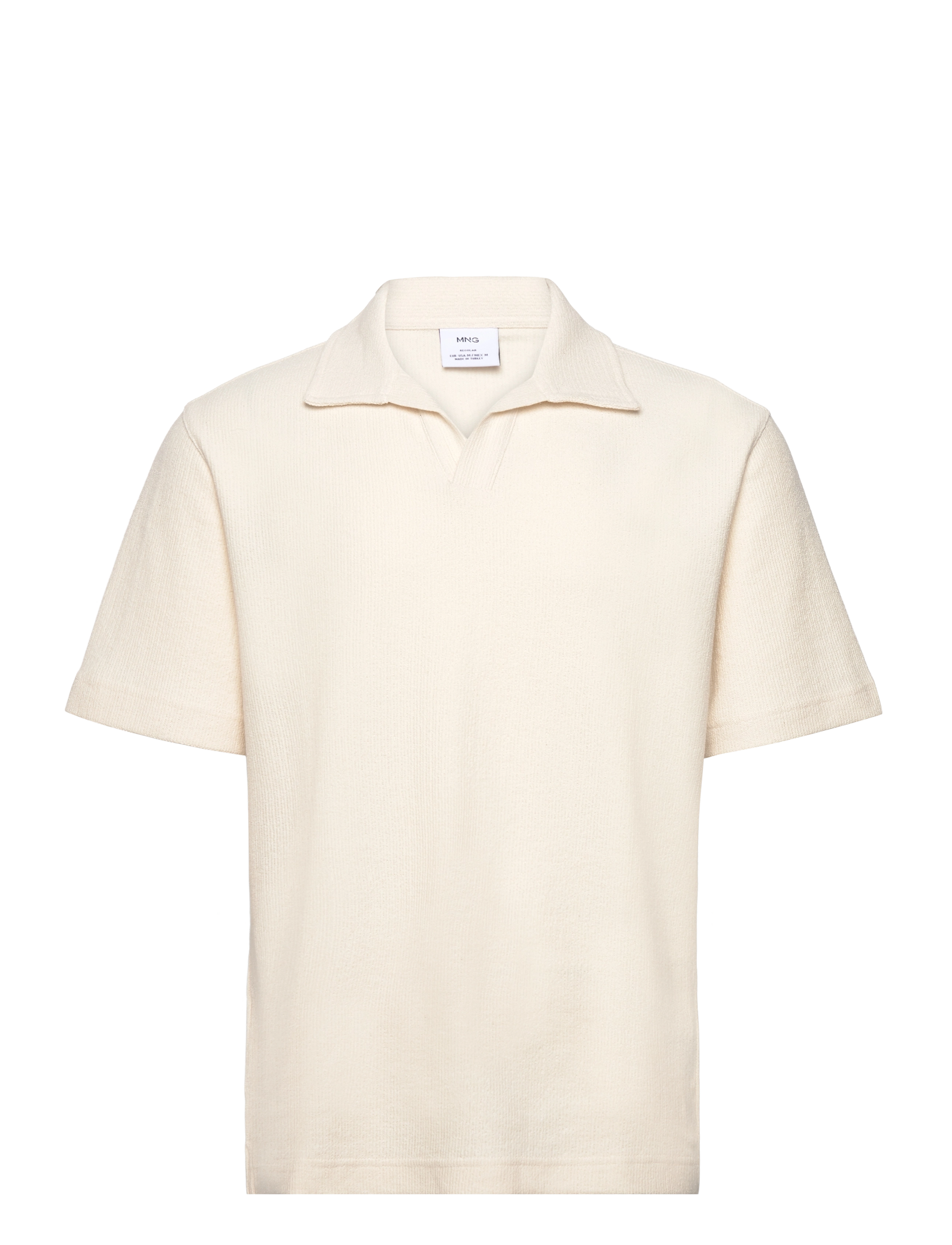 Mango Regular-fit textured polo shirt - Överdelar - LIGHT BEIGE / cream