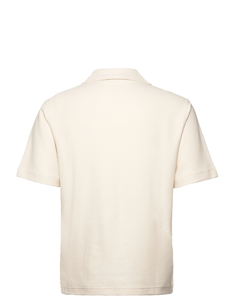 Mango - Regular-fit textured polo shirt - kortärmade pikéer - light beige - 1