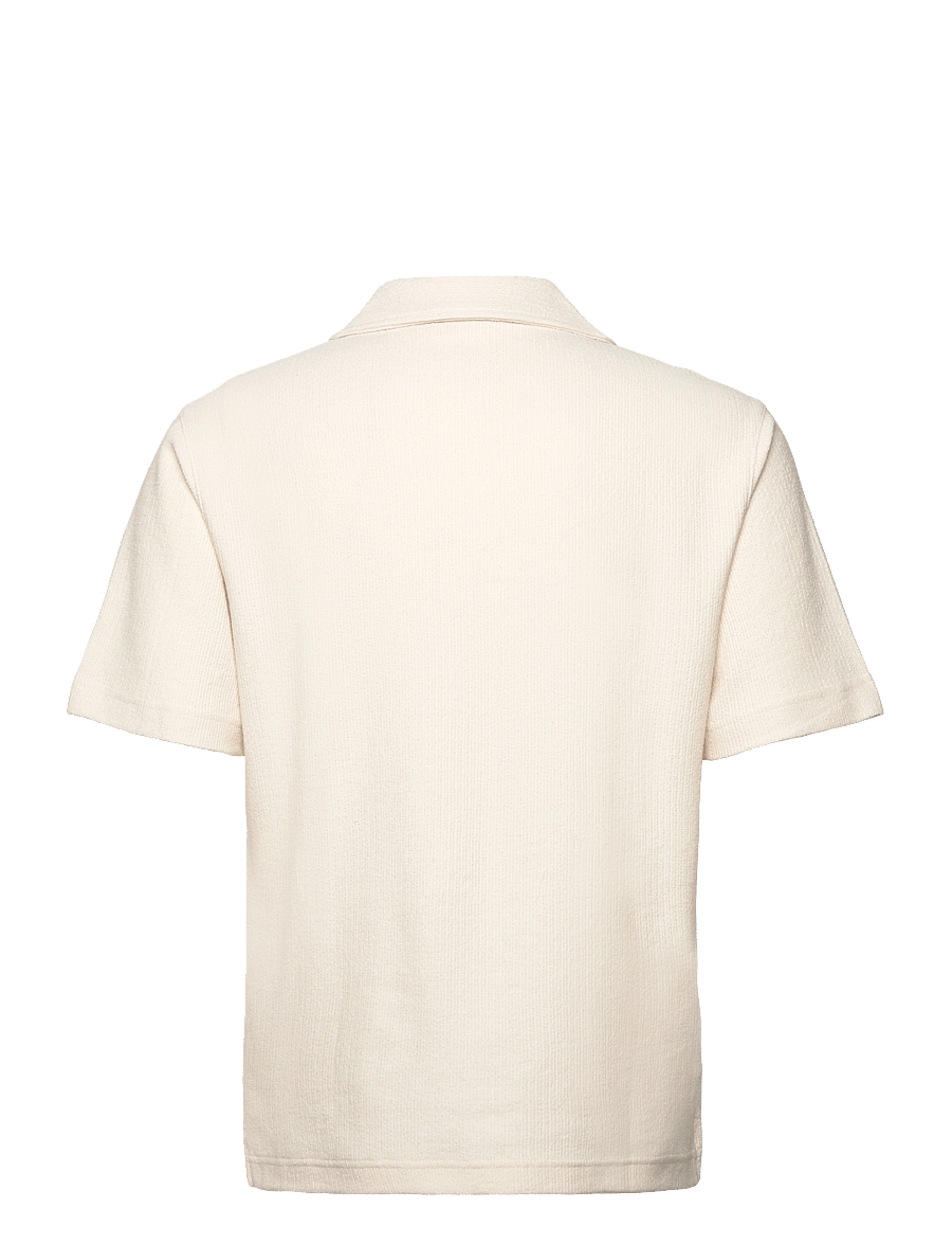 Mango - Regular-fit textured polo shirt - kortermede poloskjorter - light beige - 1
