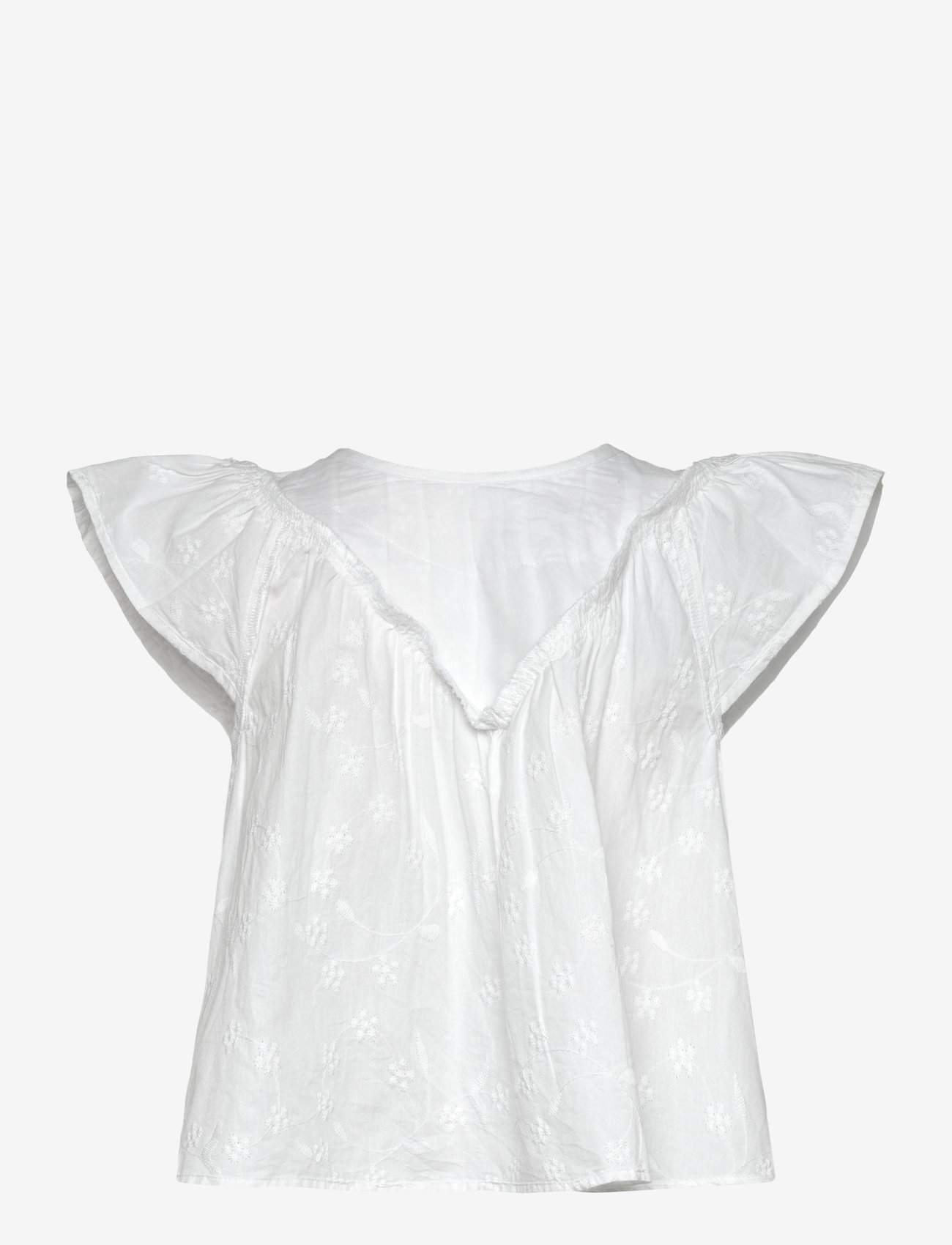 Mango - Embroidered cotton blouse - white - 2