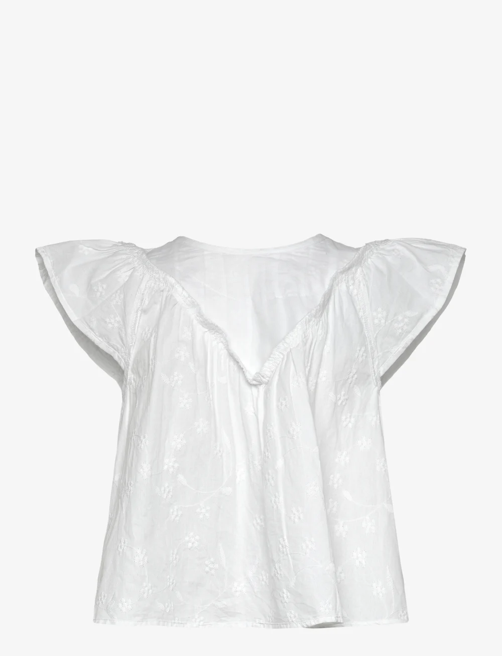 Mango - Embroidered cotton blouse - blusen & tuniken - white - 2