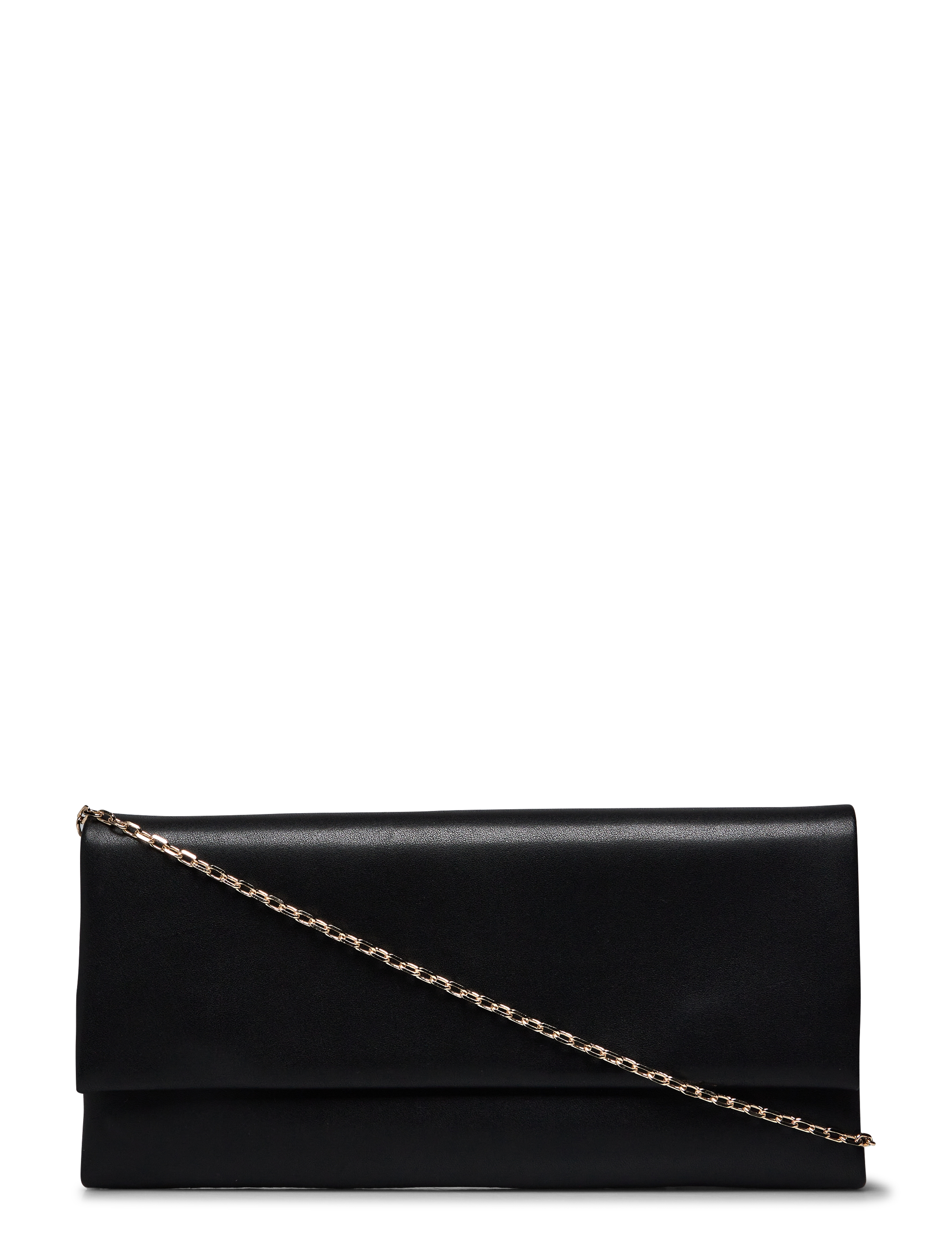 Flap leather bag - BLACK