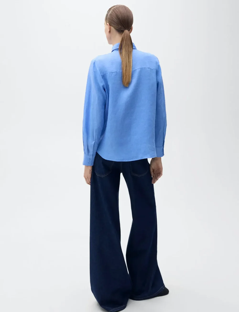 Mango - Pocket linen shirt - leinenhemden - medium blue - 3