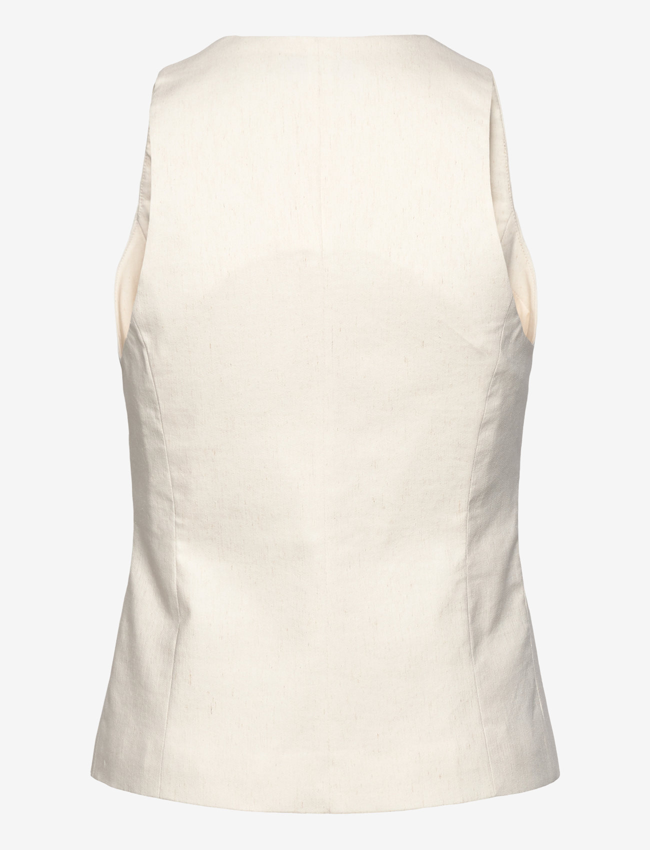 Mango - Linen-blend top with bow - Ärmlösa blusar - light beige - 2