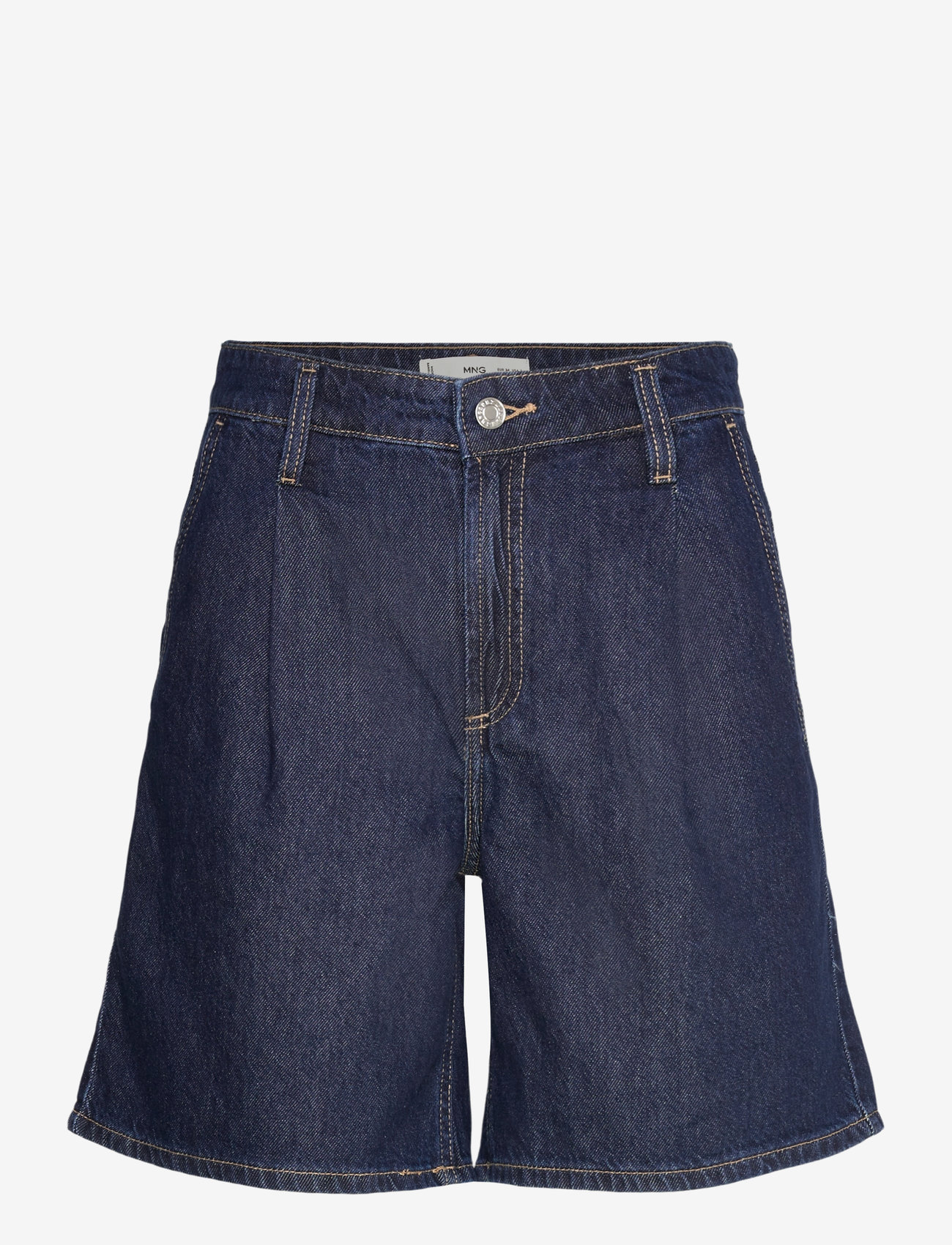 Mango - Denim rinse-wash bermuda shorts with pleats - jorts - open blue - 1