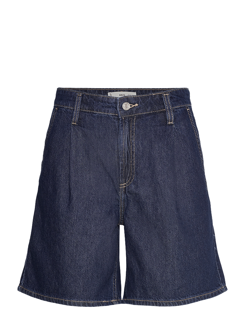 Mango - Denim rinse-wash bermuda shorts with pleats - jorts - open blue - 1