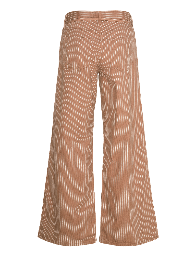 Mango - Wide leg jeans with stripes and belt - vida jeans - medium brown - 2