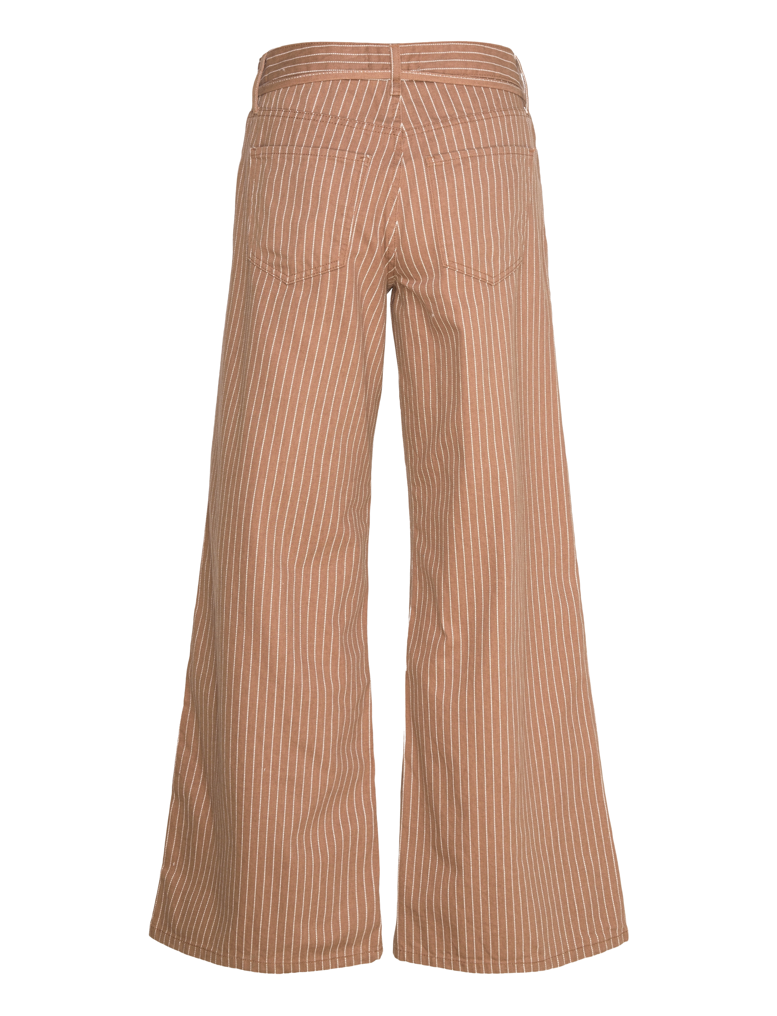 Mango - Wide leg jeans with stripes and belt - vida jeans - medium brown - 2