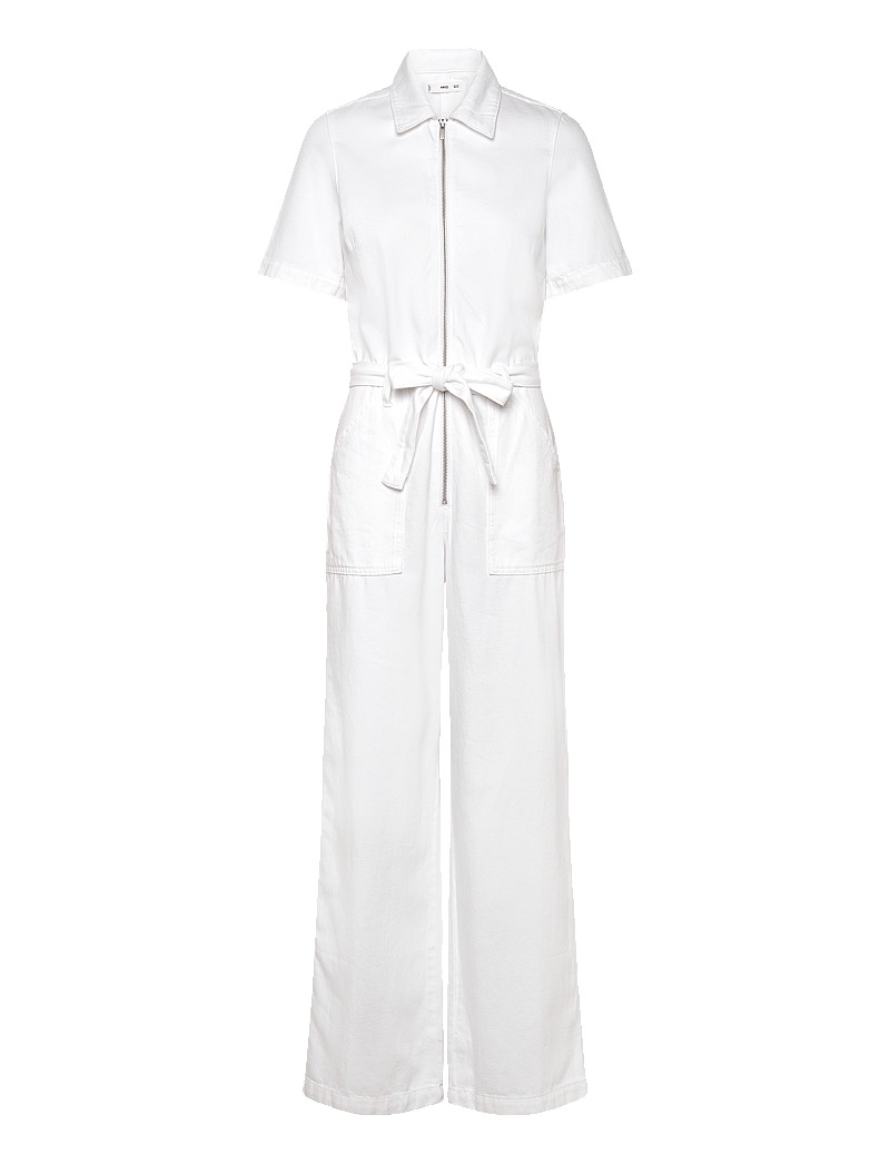 Mango - Denim jumpsuit belt - jumpsuits - white - 1