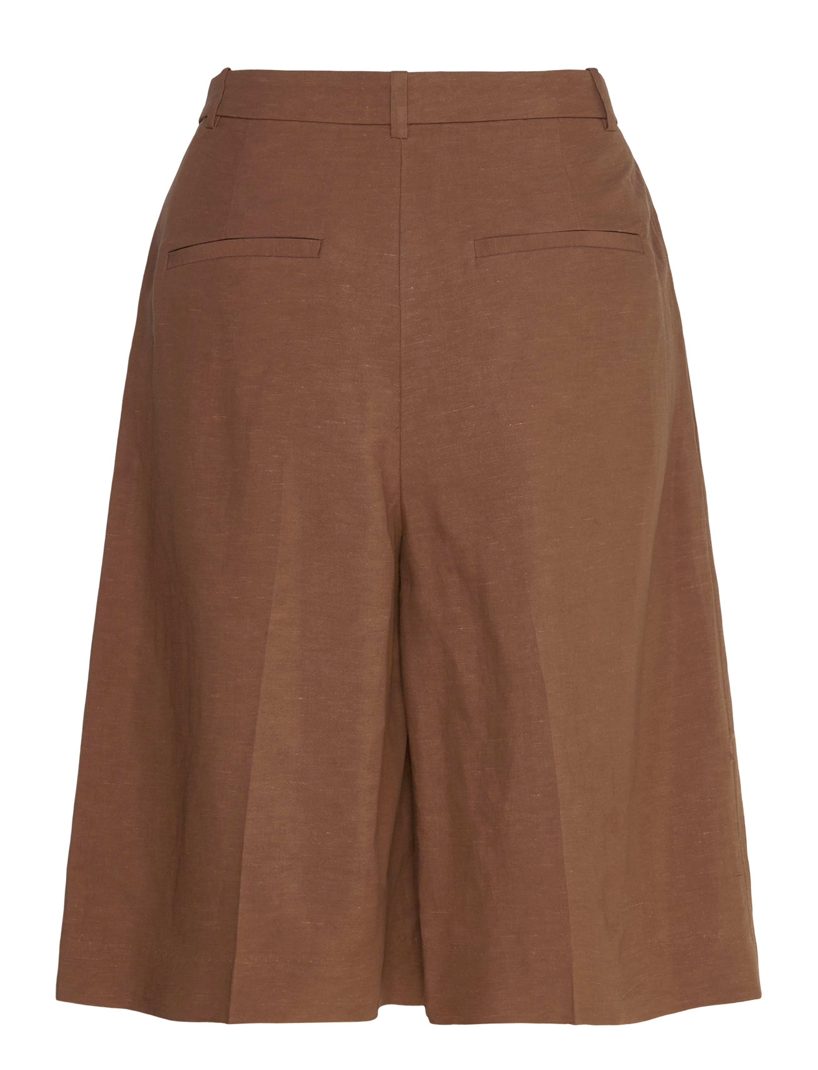 Mango - Linen-blend suit bermuda shorts - dark brown - 2