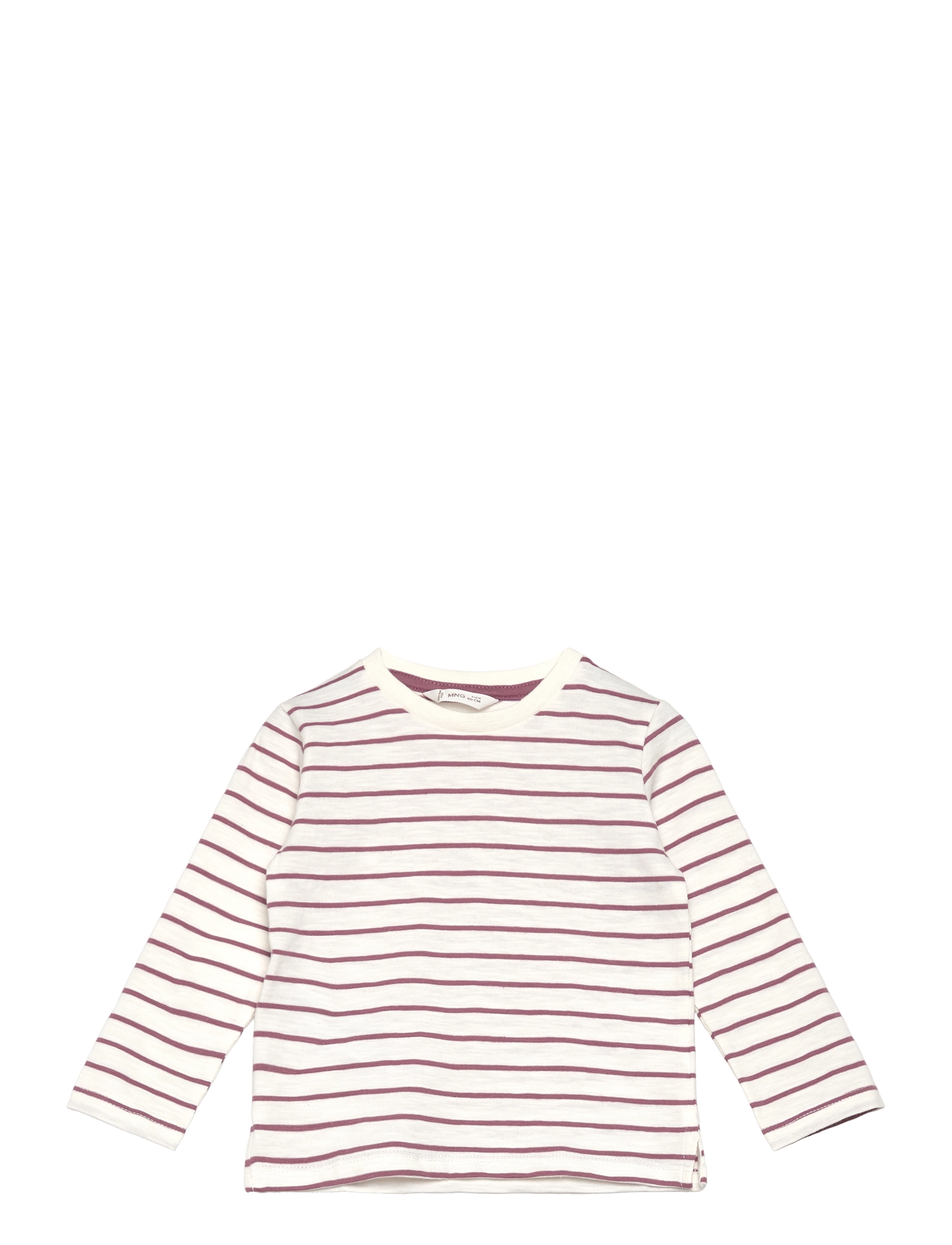 Mango Striped Cotton T-Shirt, Børn, Stribet Langærmet T-Shirt, Hvid, Str: 116