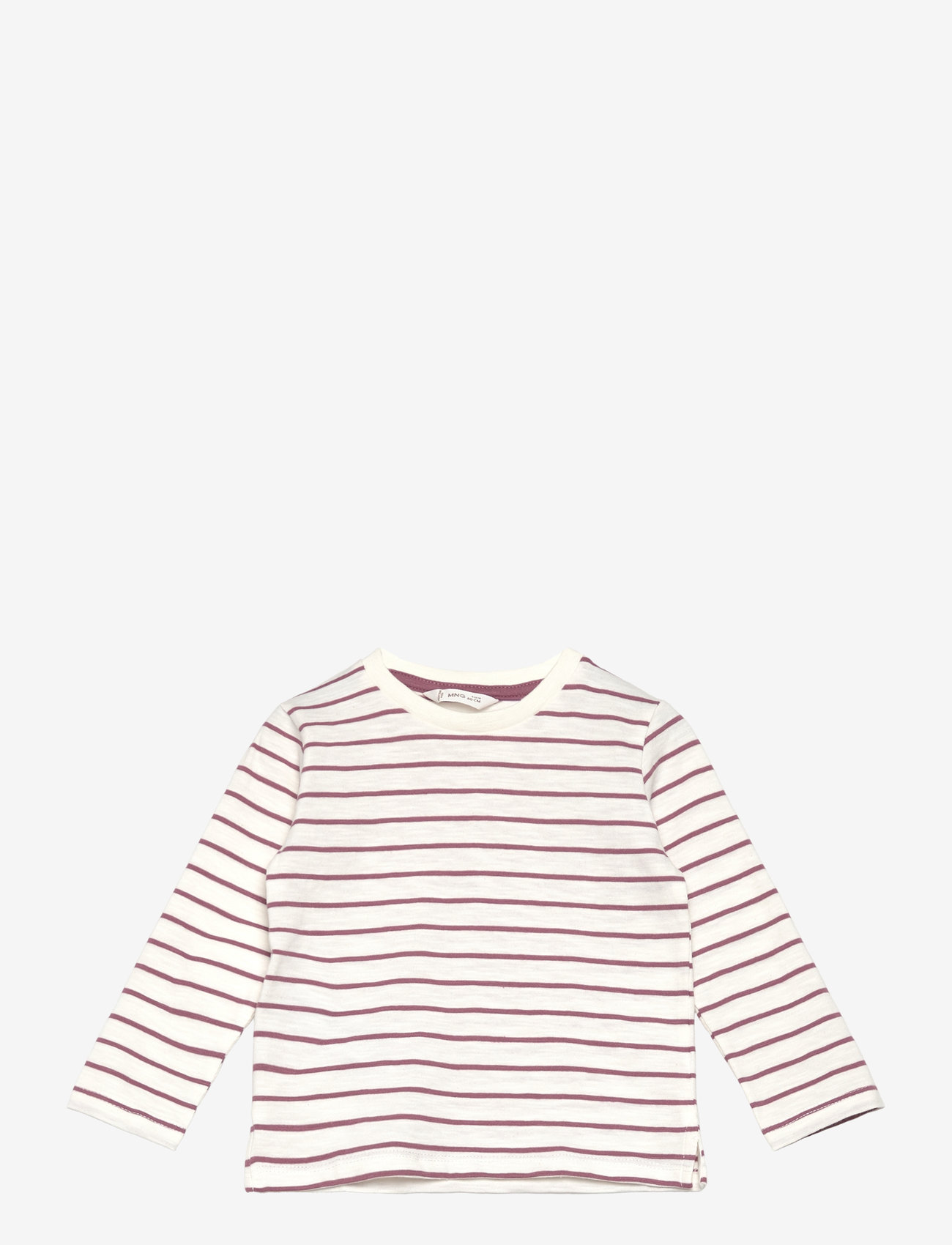 Mango - Striped cotton T-shirt - långärmade t-shirts - natural white - 0