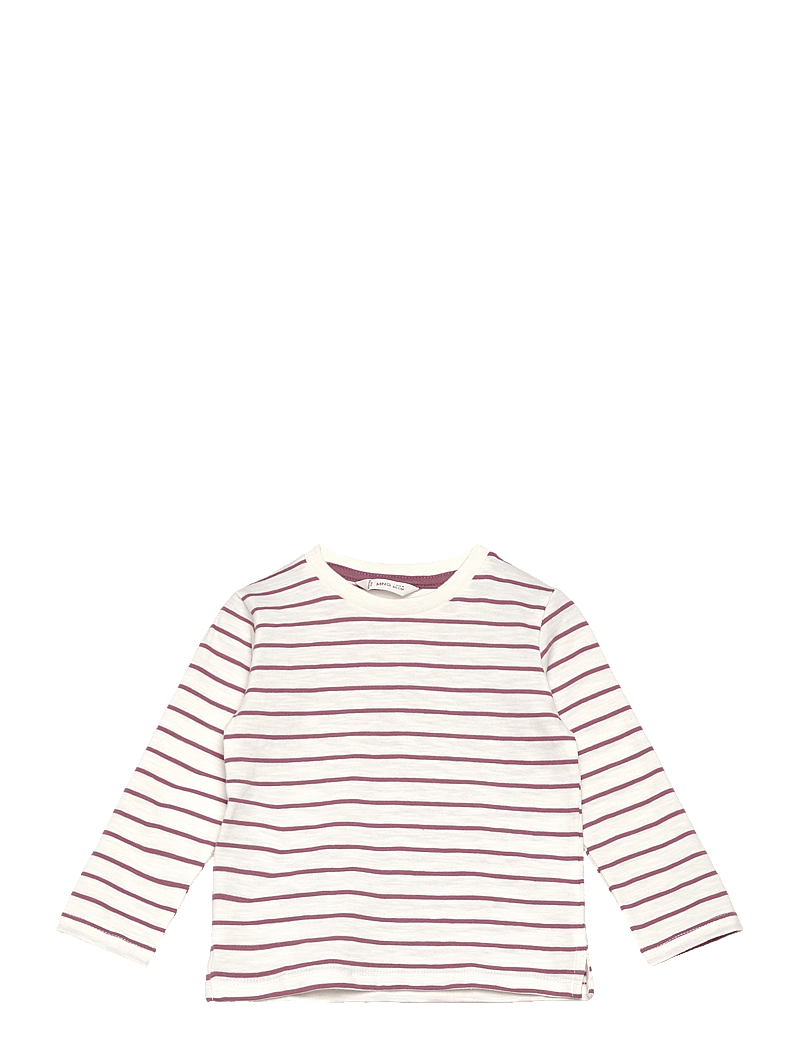 Mango - Striped cotton T-shirt - långärmade t-shirts - natural white - 0