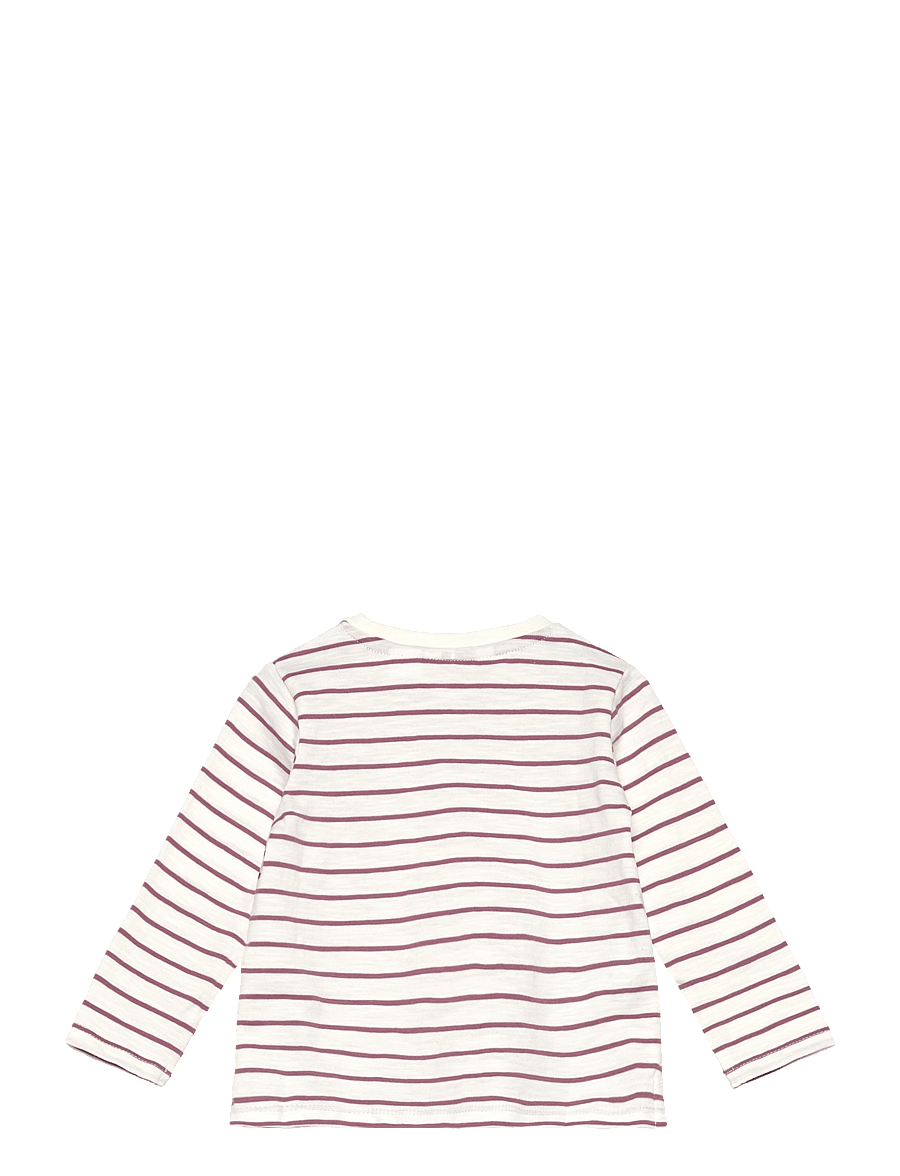 Mango - Striped cotton T-shirt - langärmelig - natural white - 1