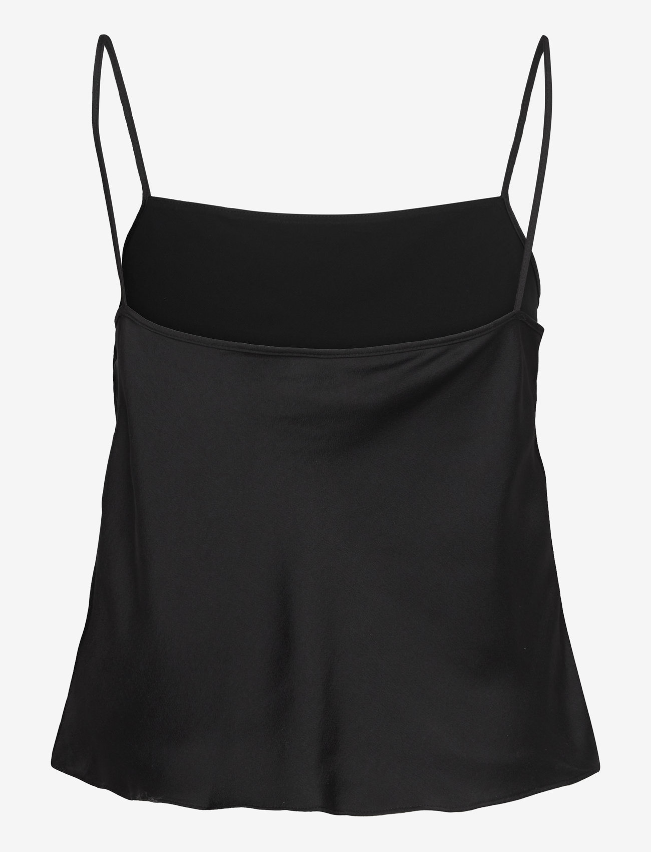 Mango - Satin top with thin straps - Ärmlösa blusar - black - 1