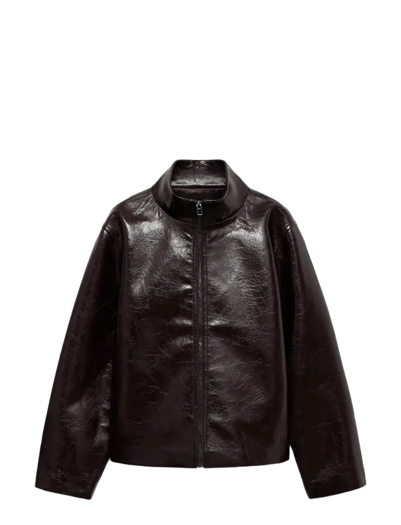 Mango - Perkins collar texture jacket - brown - 3