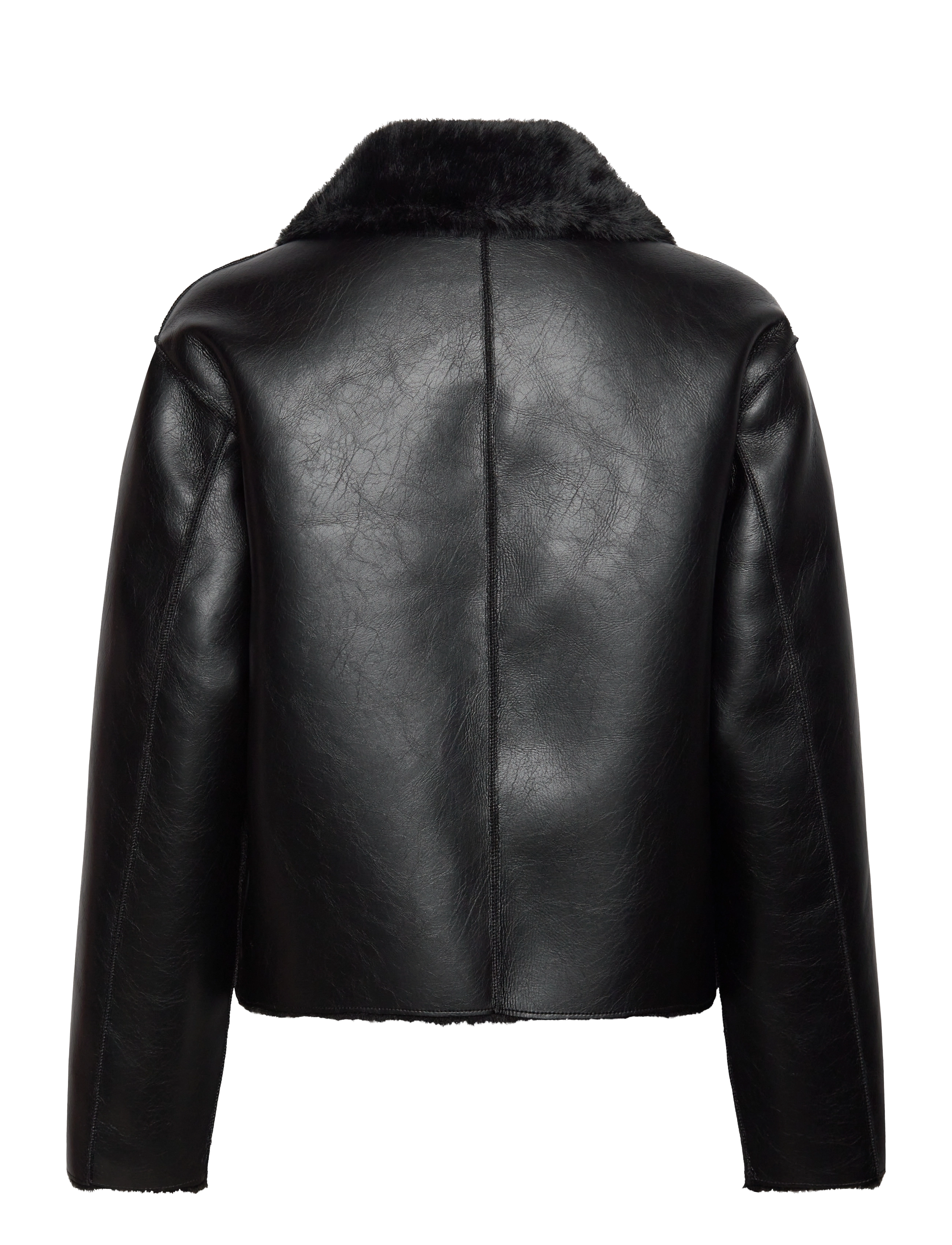 Mango - Double-sided leather-effect jacket with pockets - yttertøy - black - 2