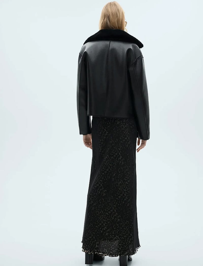 Mango - Double-sided leather-effect jacket with pockets - skinnjackor - black - 4