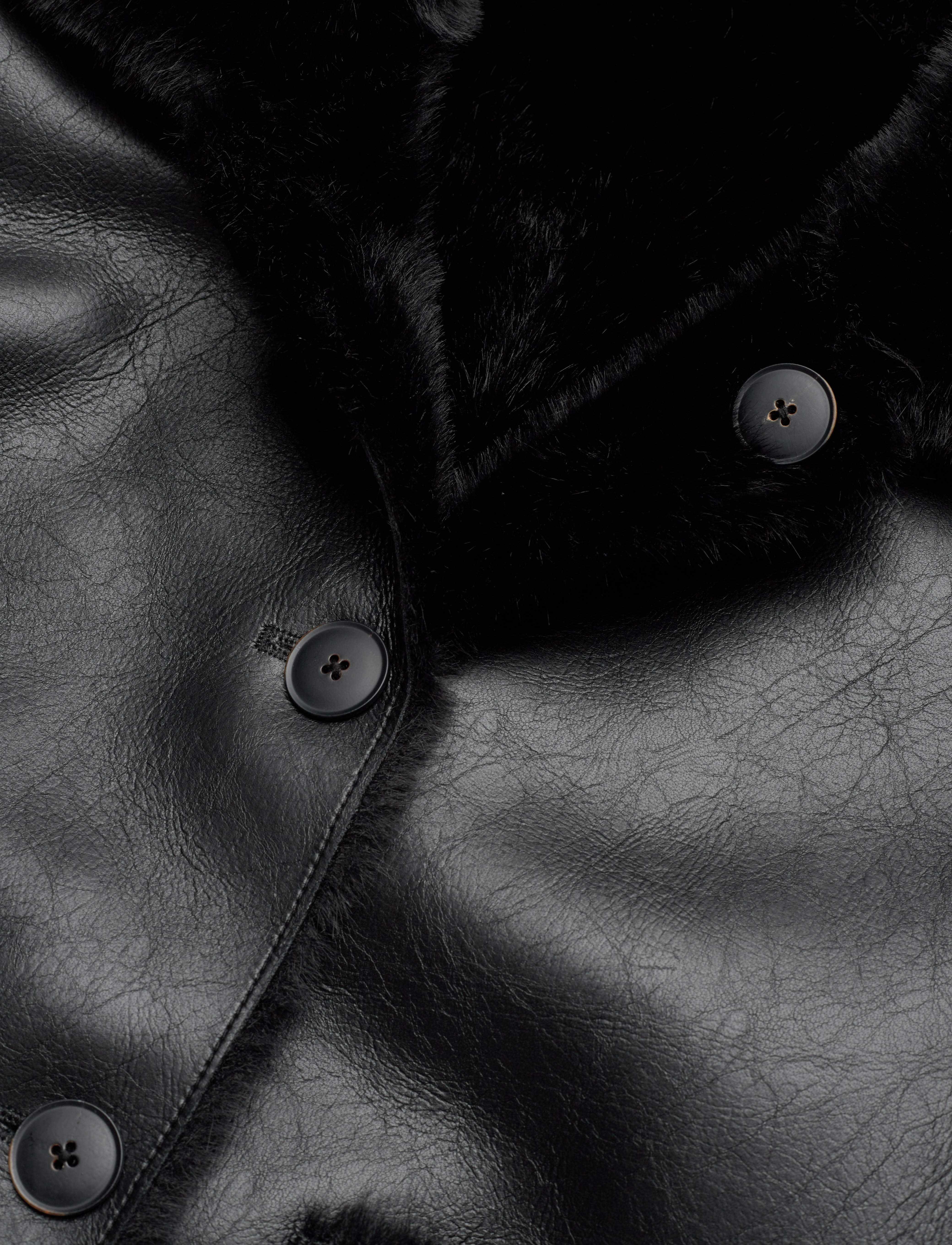 Mango - Double-sided leather-effect jacket with pockets - yttertøy - black - 5