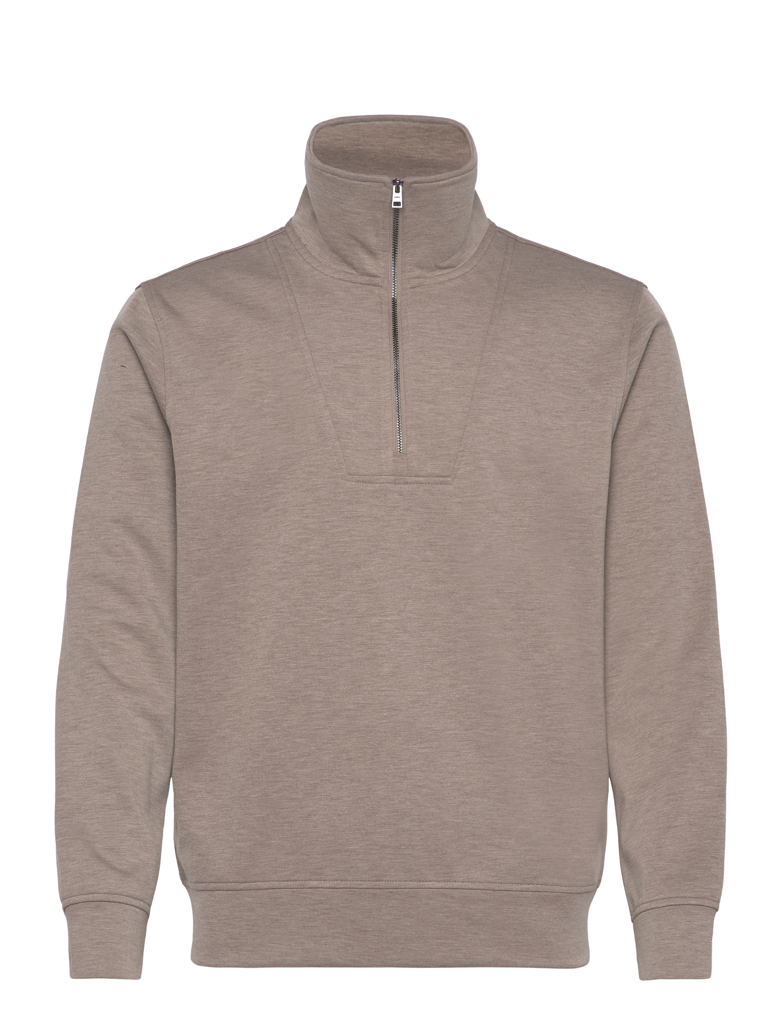 Mango Regular-fit zip-neck sweatshirt - Riided - MEDIUM GREY / brown
