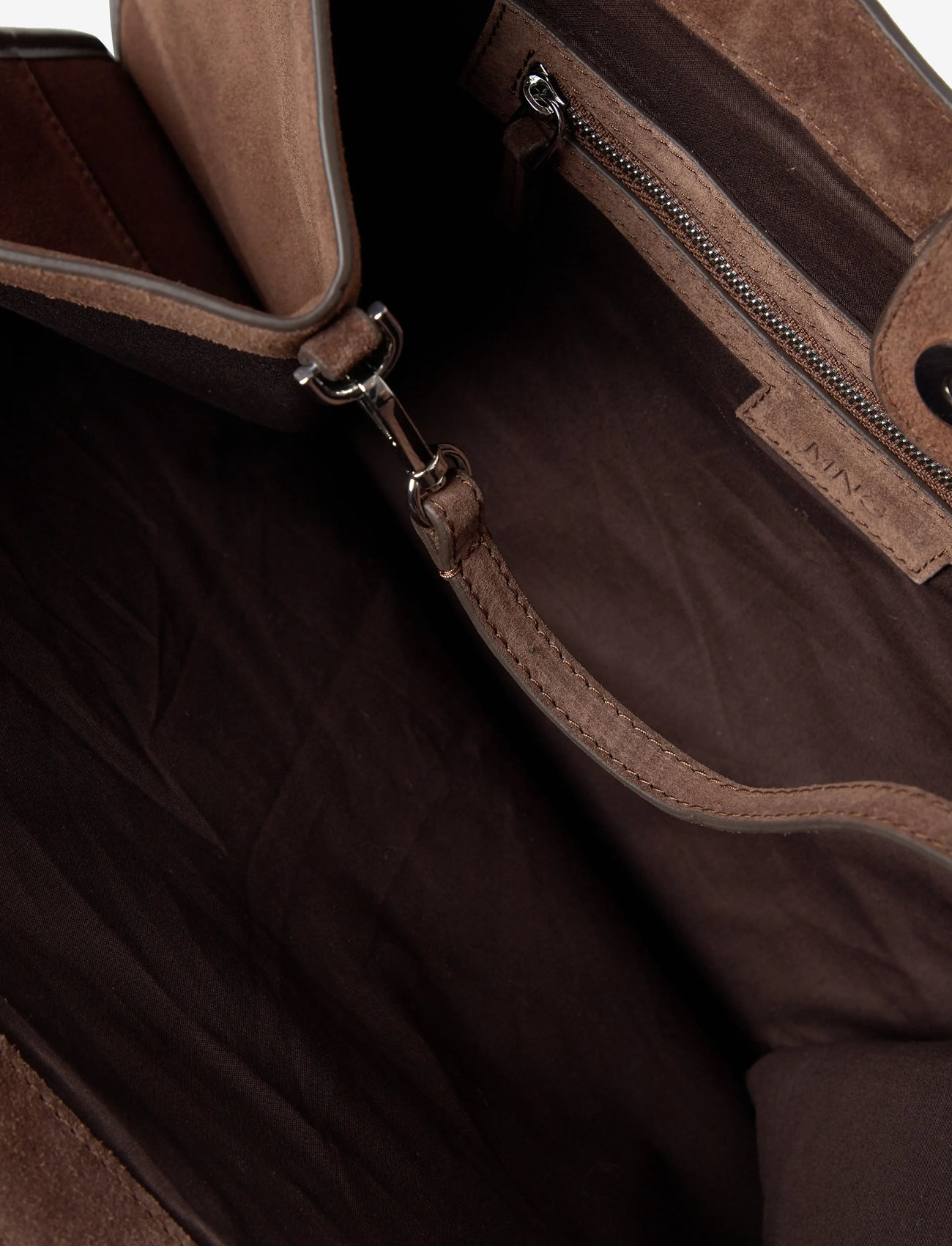 Mango - Leather shopper bag with stitching - dark brown - 4